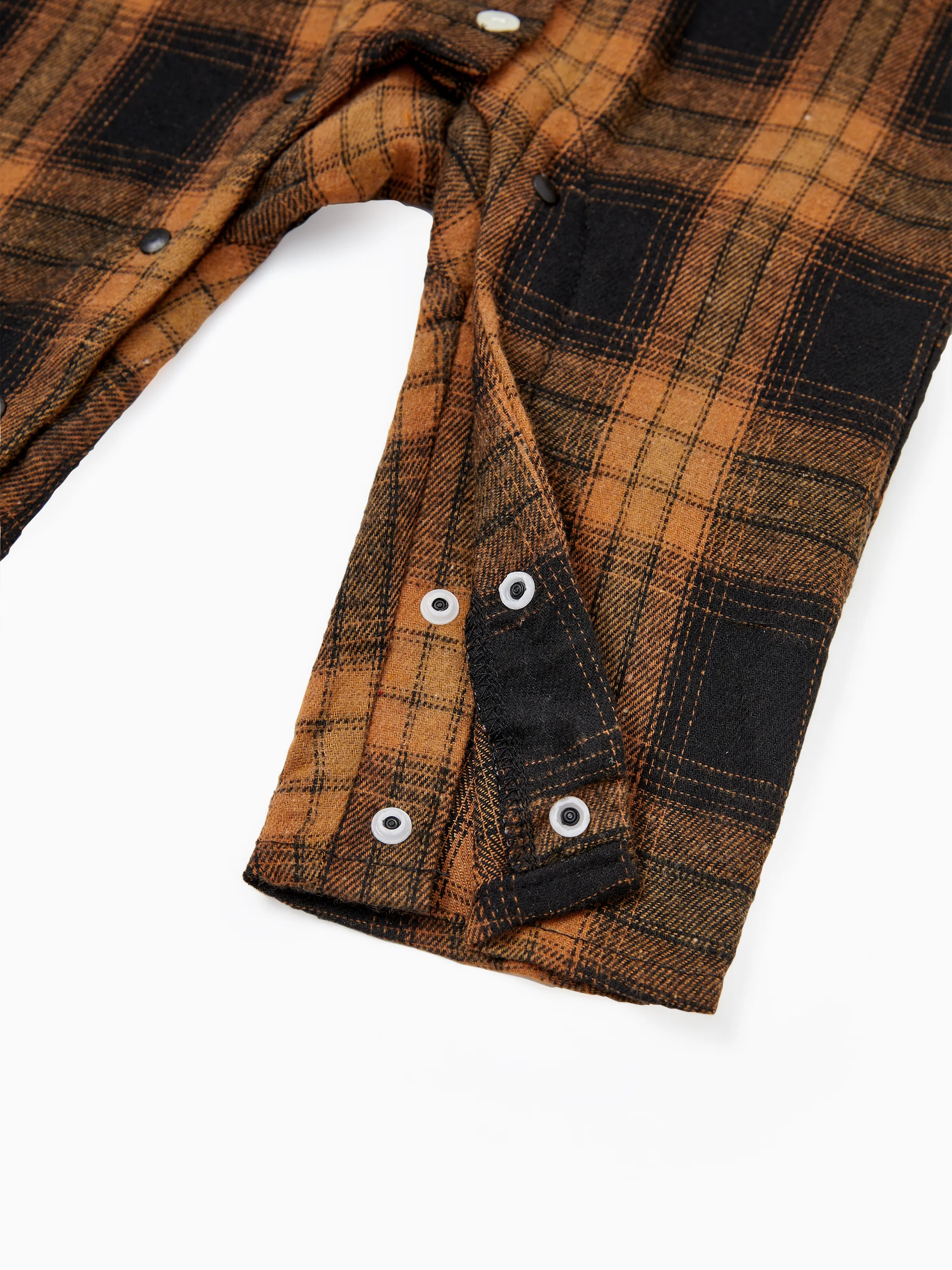 Christmas Family Matching Sets Brown&Black Check Plaid Long-sleeve Botton Dwon Top/Dress/Romper BrownishBlack - Image 16