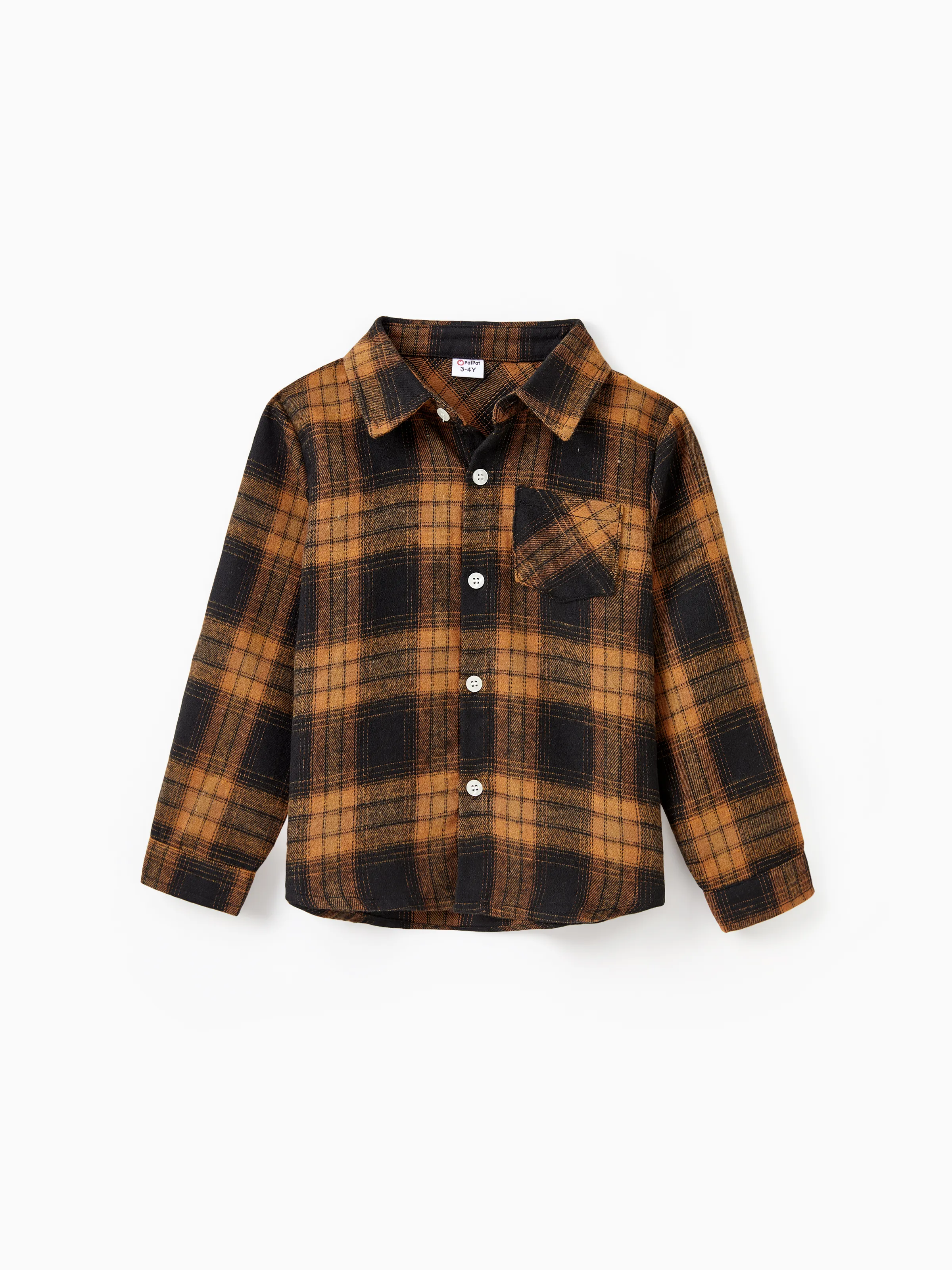 Christmas Family Matching Sets Brown&Black Check Plaid Long-sleeve Botton Dwon Top/Dress/Romper BrownishBlack - Image 17