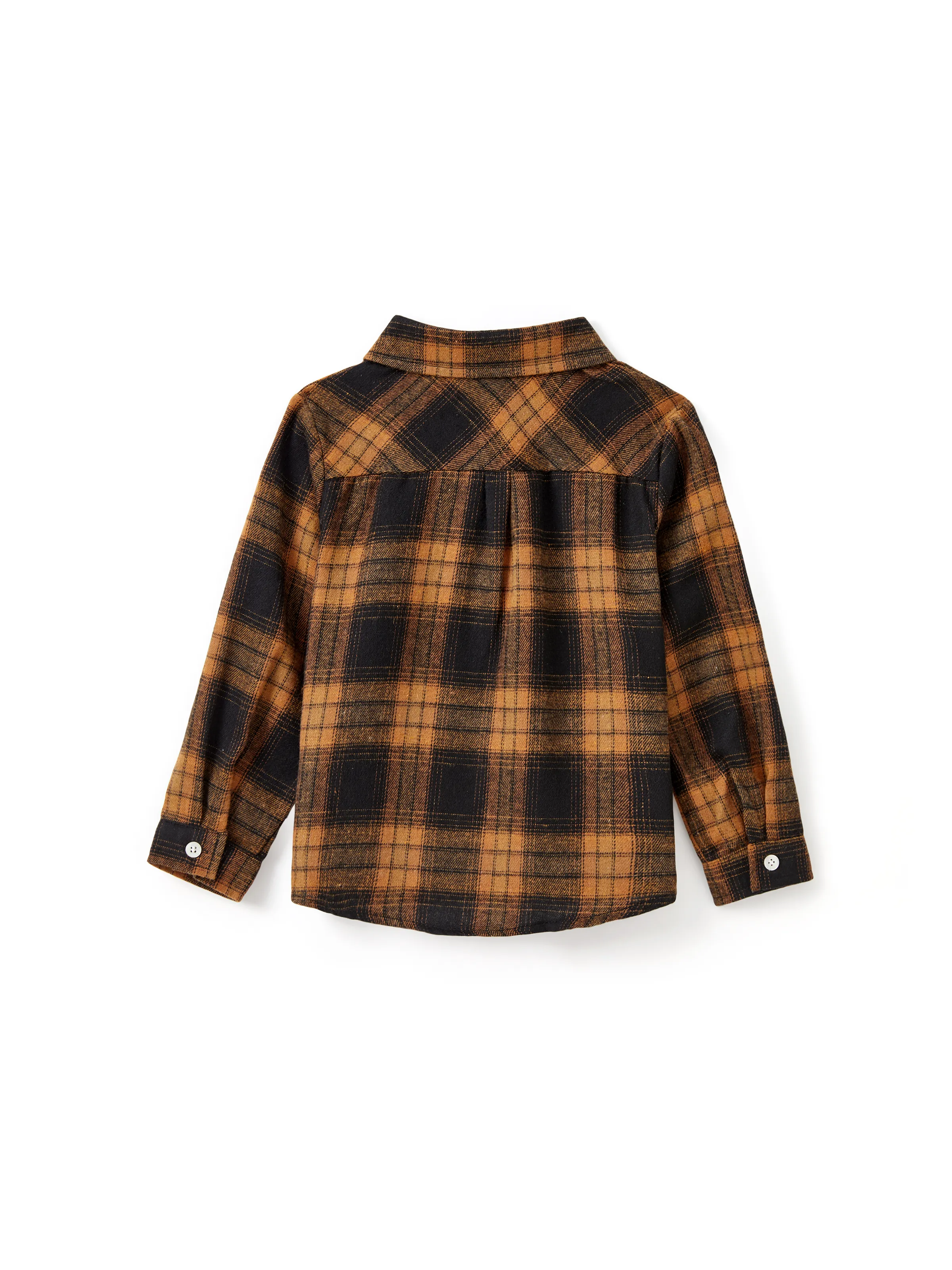 Christmas Family Matching Sets Brown&Black Check Plaid Long-sleeve Botton Dwon Top/Dress/Romper BrownishBlack - Image 18