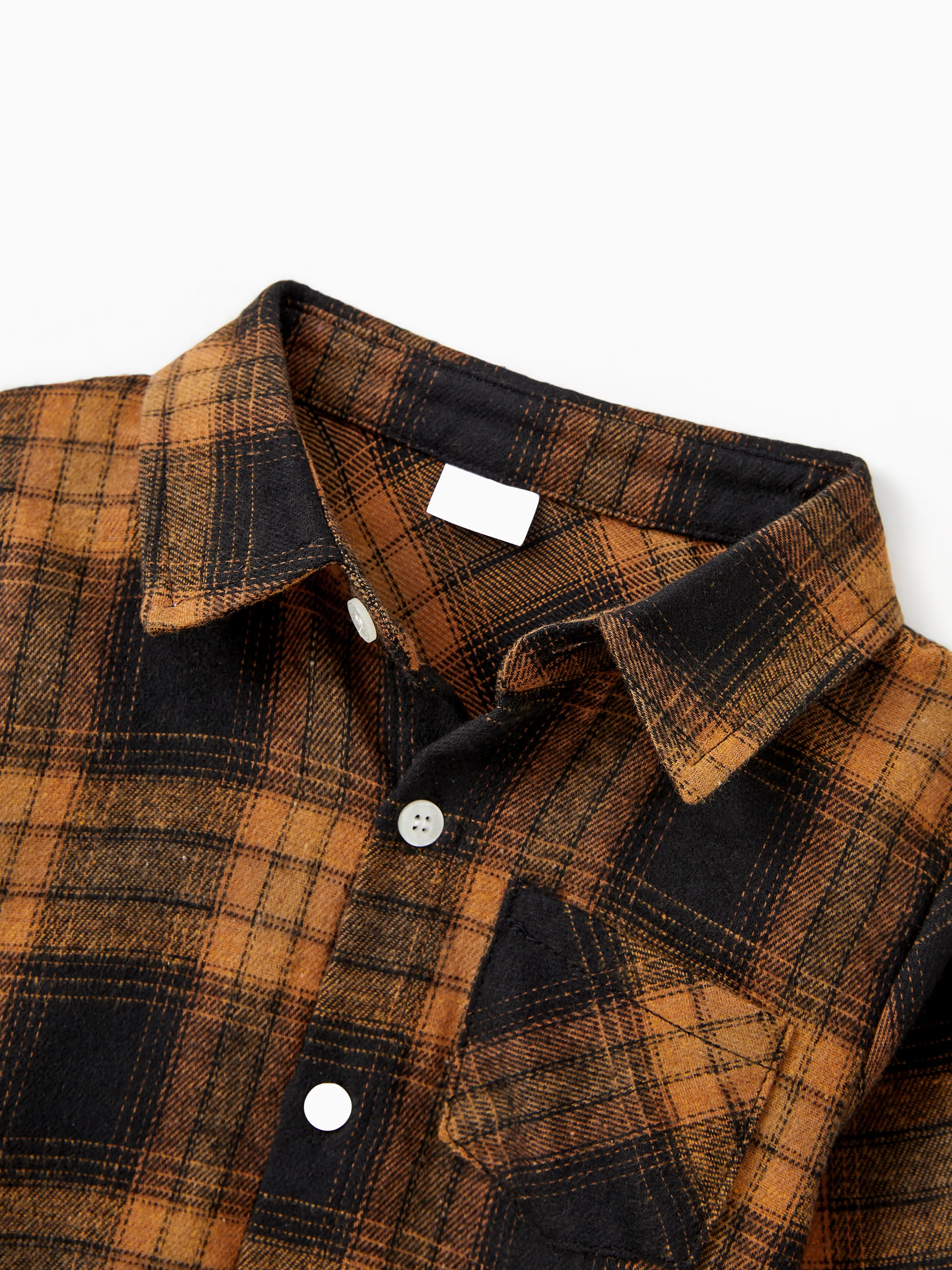 Christmas Family Matching Sets Brown&Black Check Plaid Long-sleeve Botton Dwon Top/Dress/Romper BrownishBlack - Image 19
