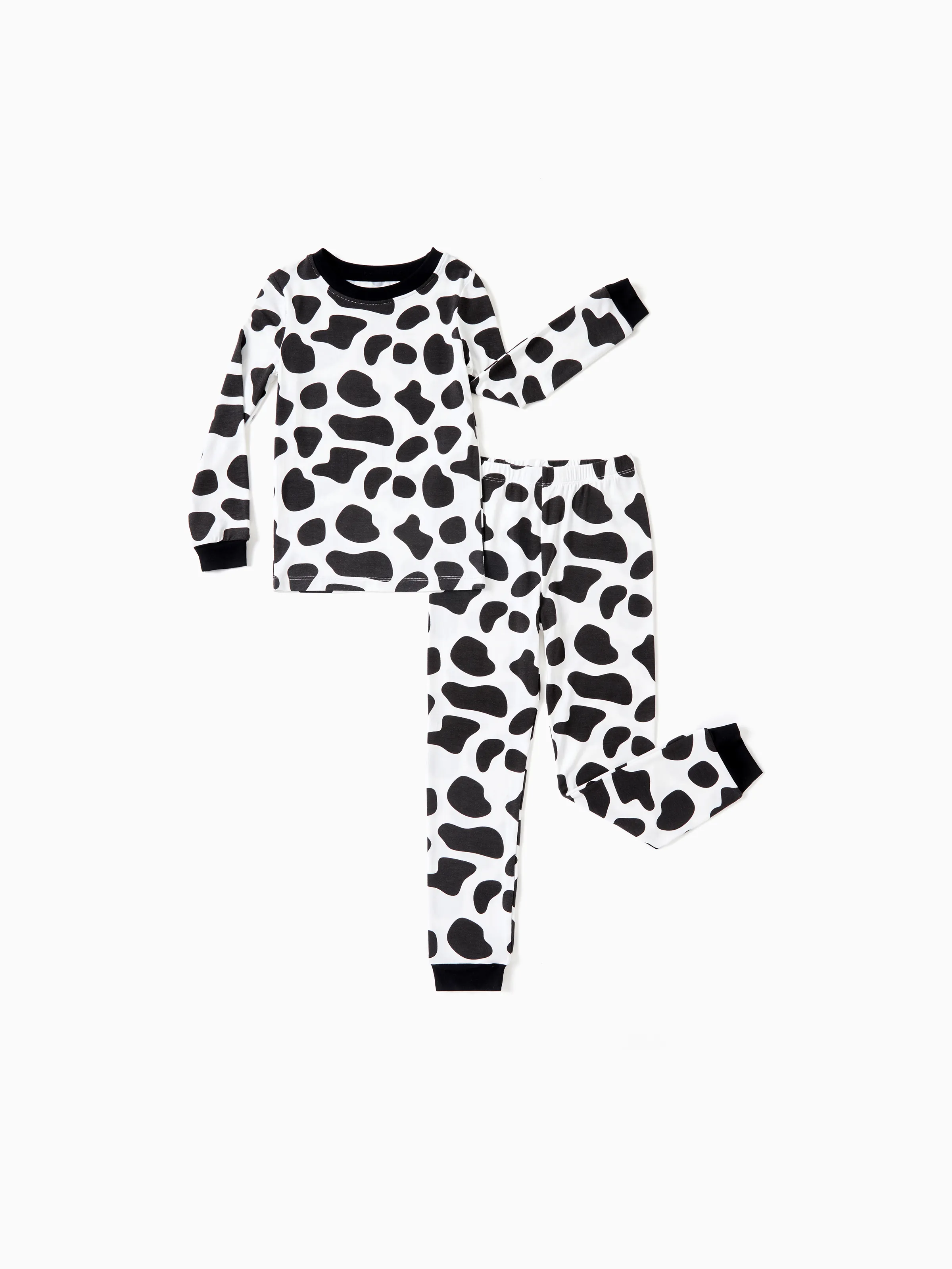Christmas / Halloween Pajamas 2-piece Pajama Set With Childlike Print for Toddler / Kids ( Snug-Fitting ) Black