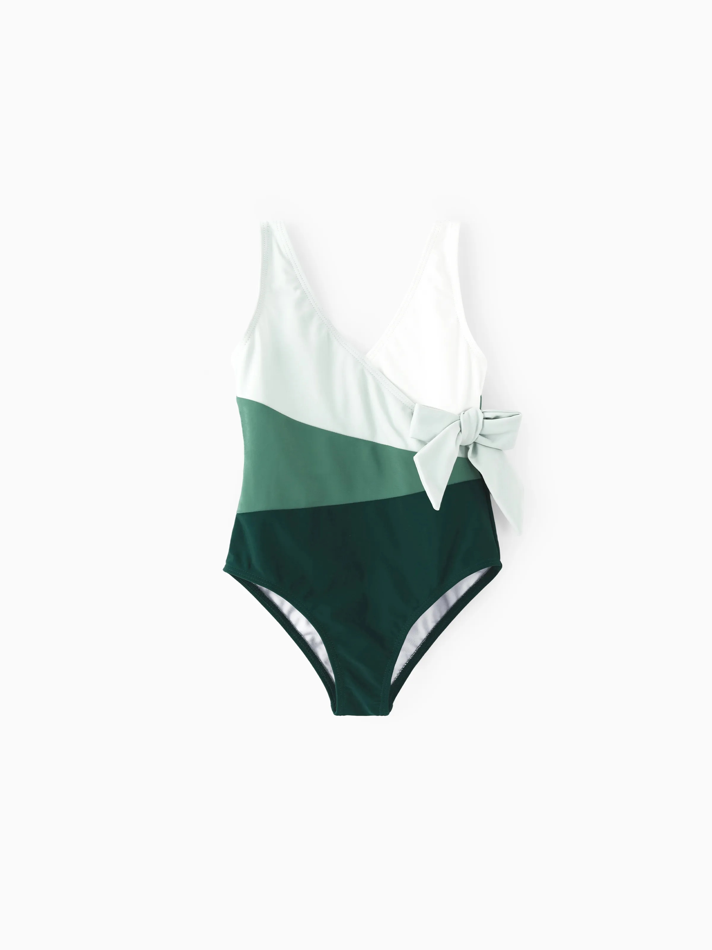Daddy & Daughter Colorblock Swim Trunks or Wrap Side V-Neck Swimsuit MultiColour - Image 5