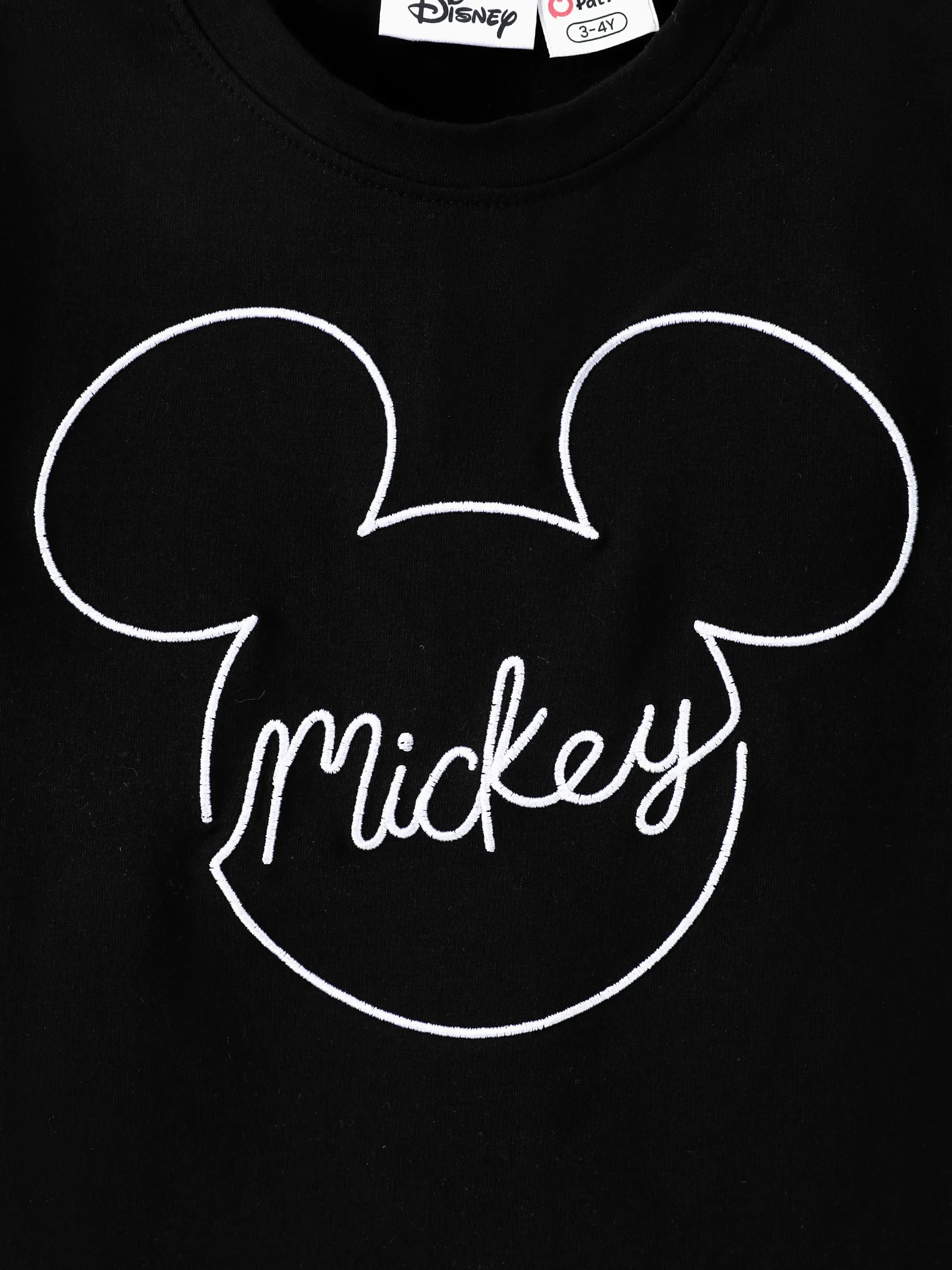 Disney Mickey and Friends Family matching 1pc Mickey Mouse Allover Print Sporty Dress/Cotton Top /Romper Expression Casual Suits Family Set Black - Image 12