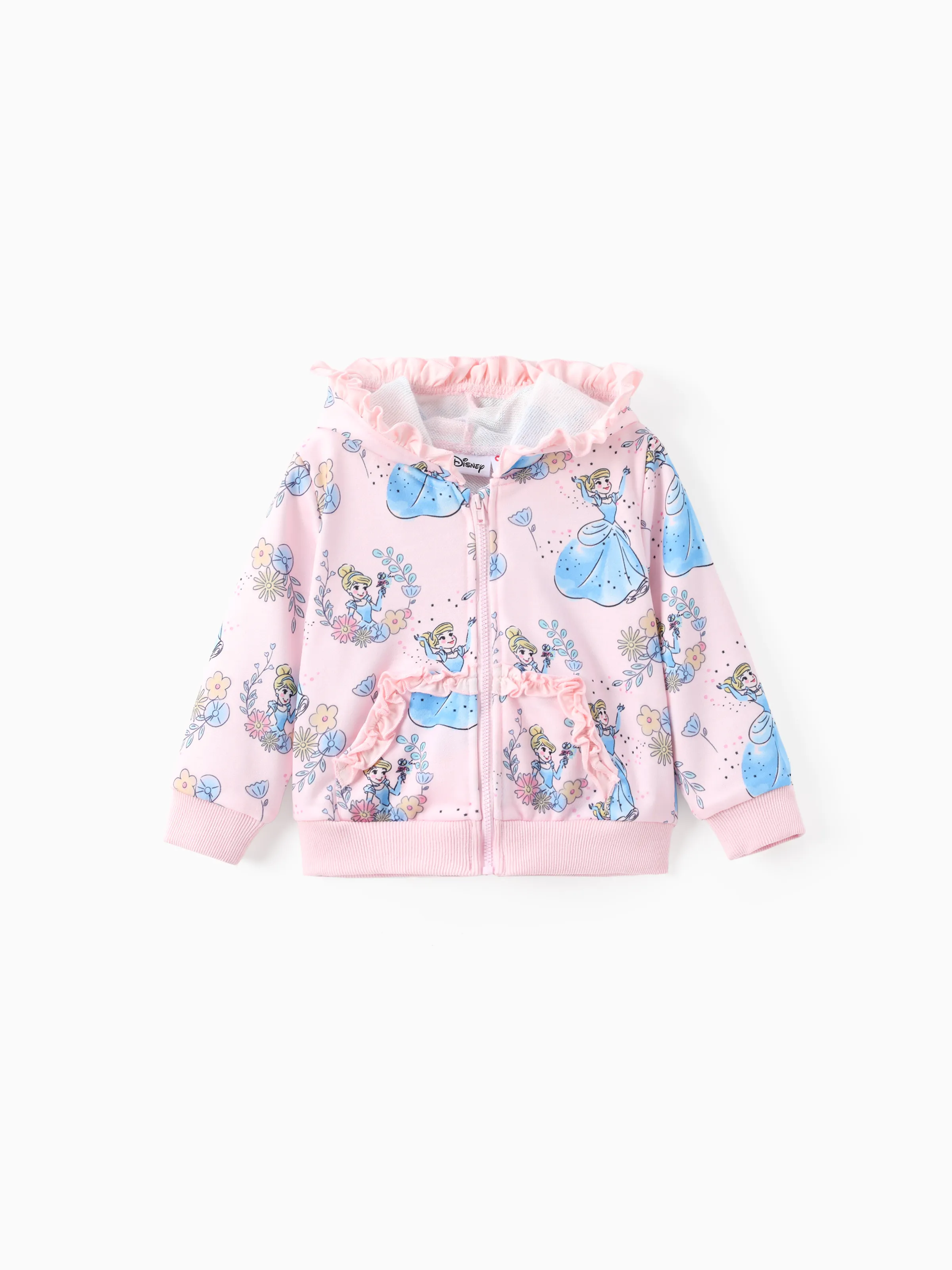 Disney Princess Baby/Toddler Girl Cinderella Floral Pattern Ruffled Hooded Jacket
Pink