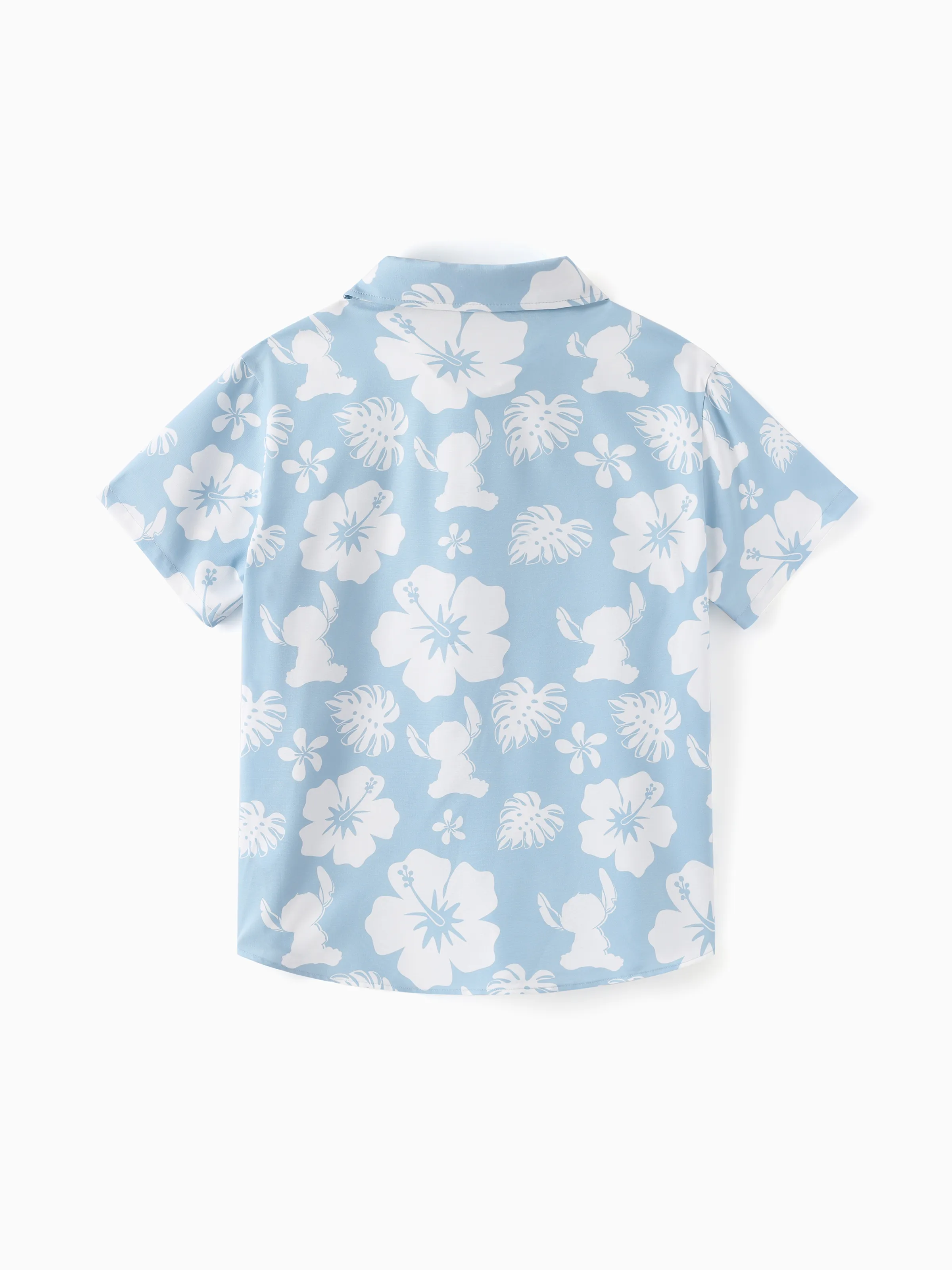 Disney Stitch Daddy & Daughter Tropical Floral Jumpsuit/ Dress/ Shirt Light Blue - Image 7