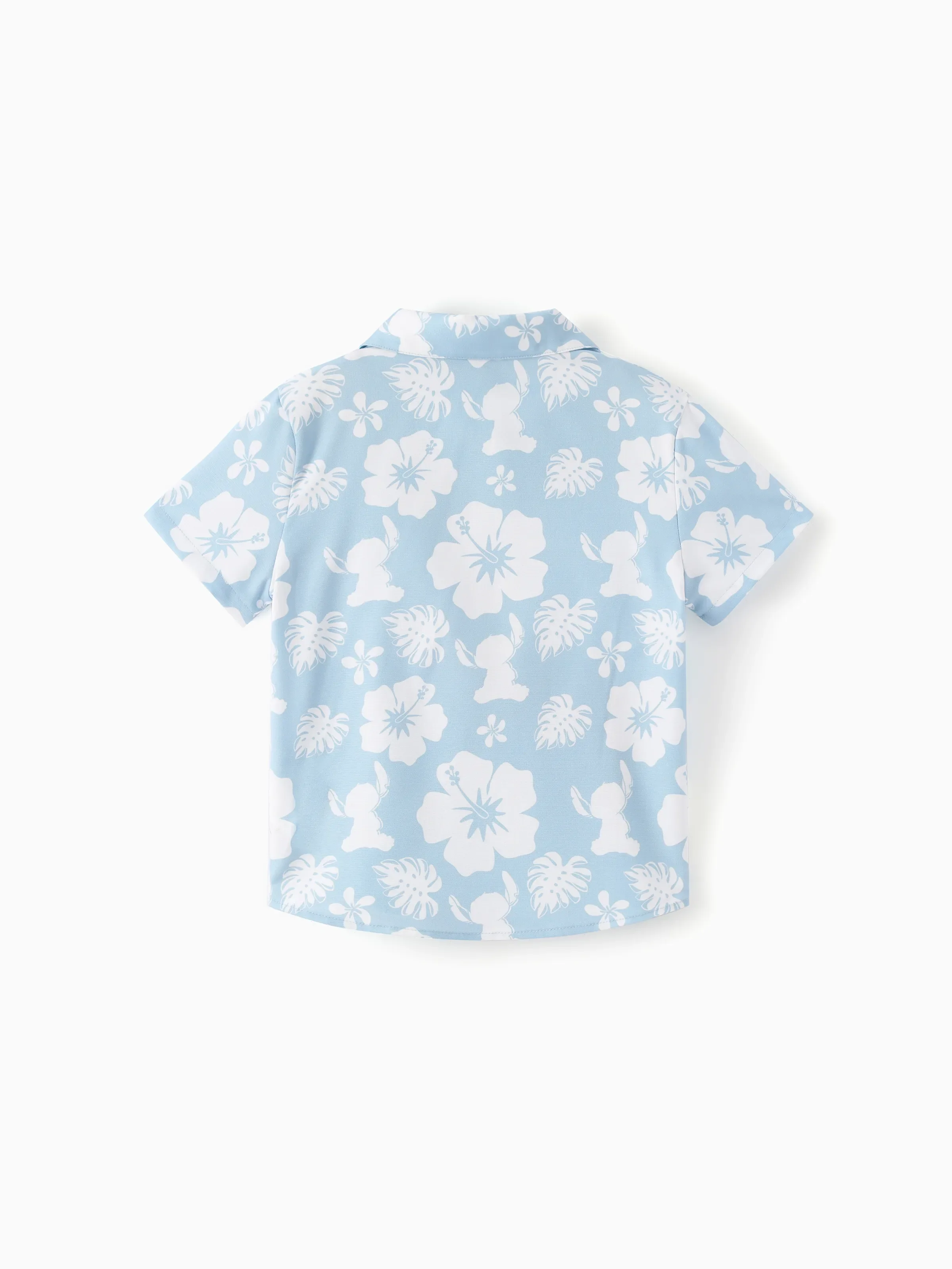 Disney Stitch Daddy & Son Tropical Floral Jumpsuit/ Dress/ Shirt Light Blue - Image 14