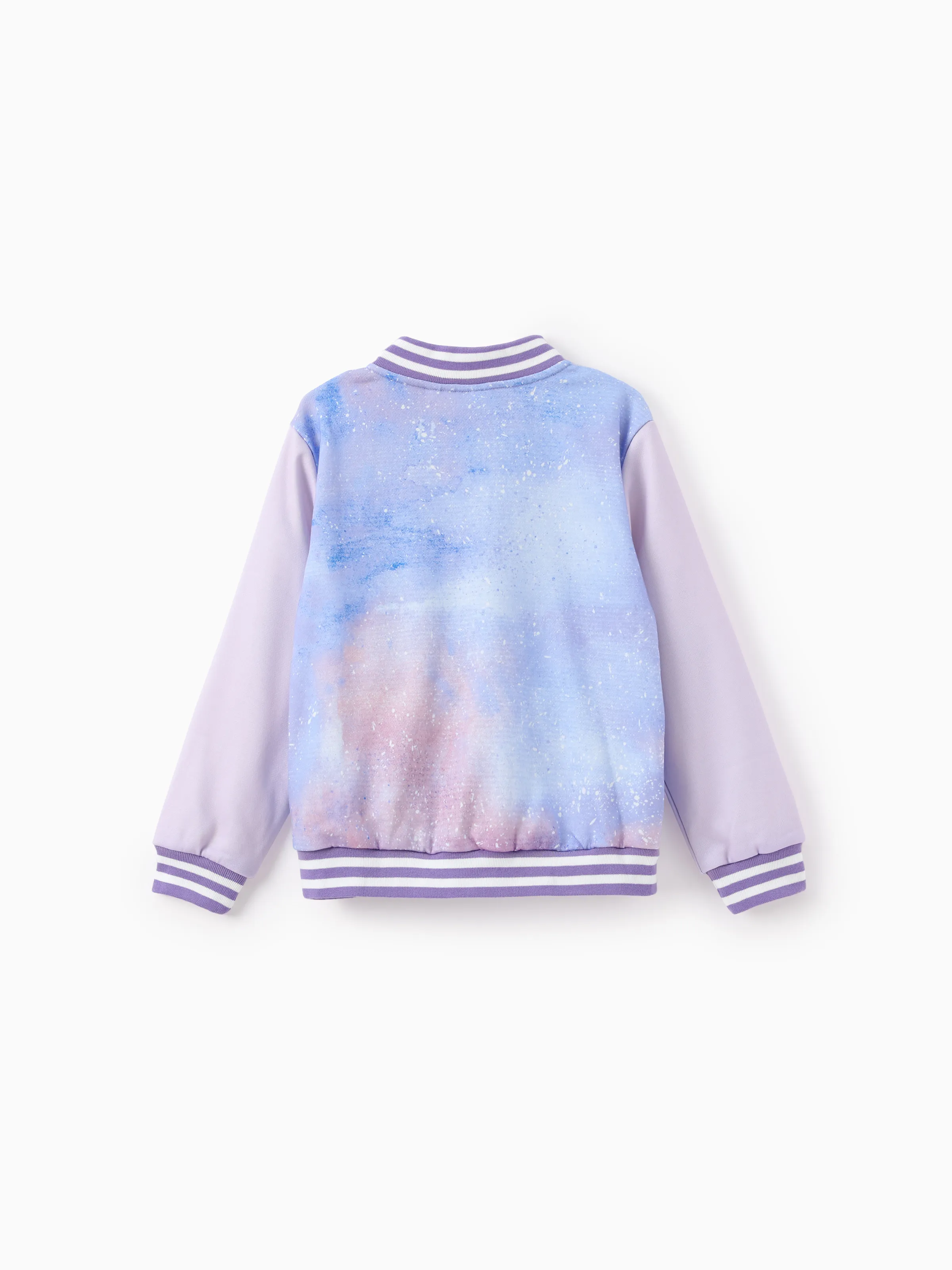 Disney Stitch Kid Girl 1pc Tye-die Print Bomber Jacket Purple - Image 2