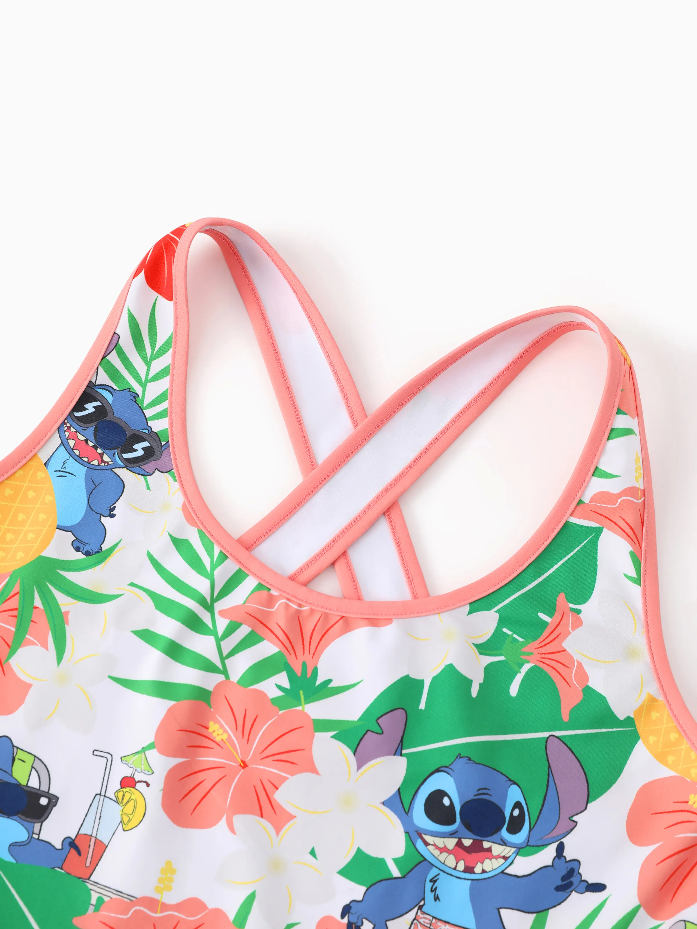 Disney Stitch Matching Family Tropical Floral Sporty Dress/ Cotton Top Multi-color - Image 7