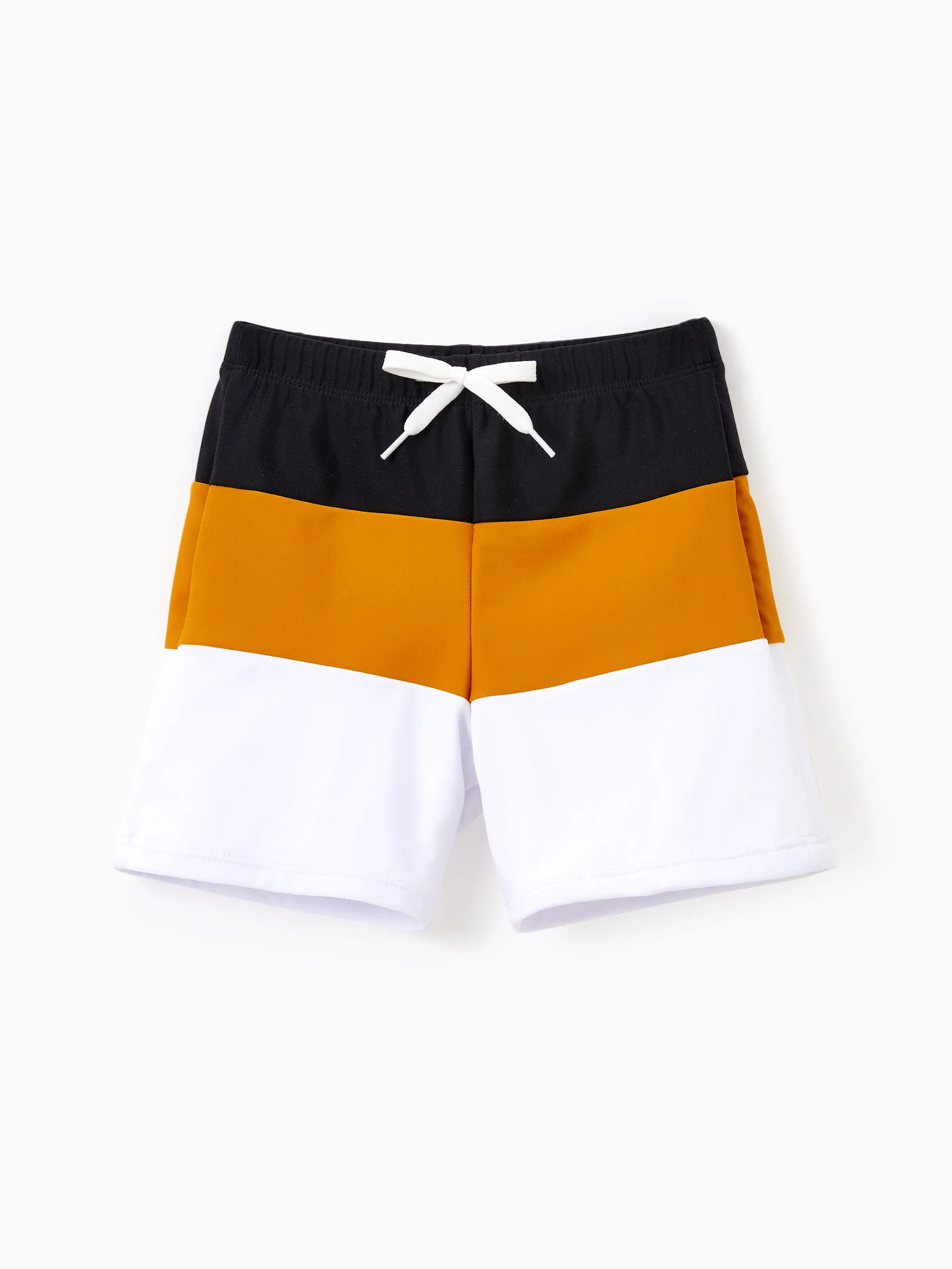 Family Matching Colorblock Swim Trunks Shorts or Cut Out Waist One-Shoulder One-piece Swimsuit Multi-color - Image 11