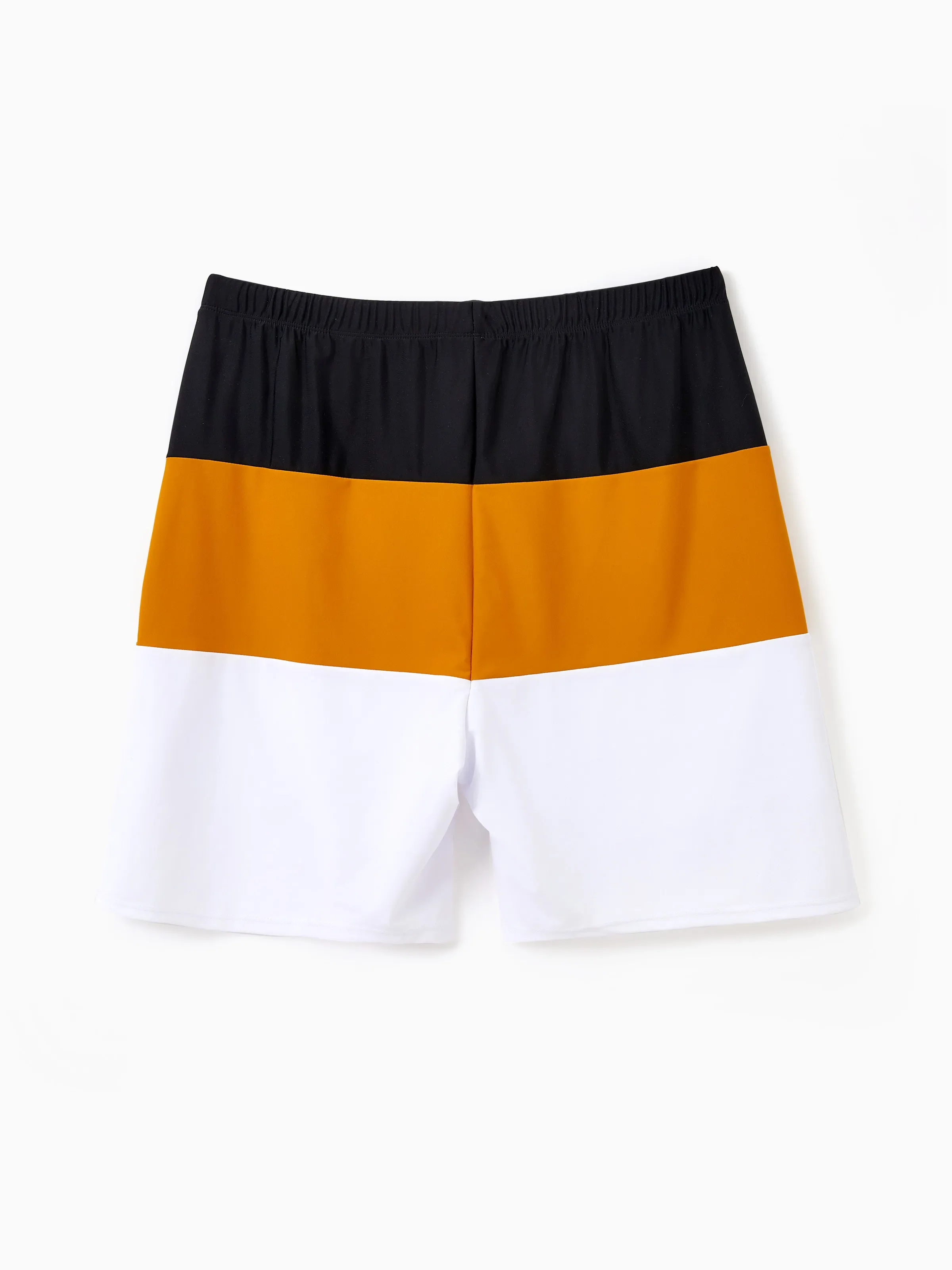 Family Matching Colorblock Swim Trunks Shorts or Cut Out Waist One-Shoulder One-piece Swimsuit Multi-color - Image 16