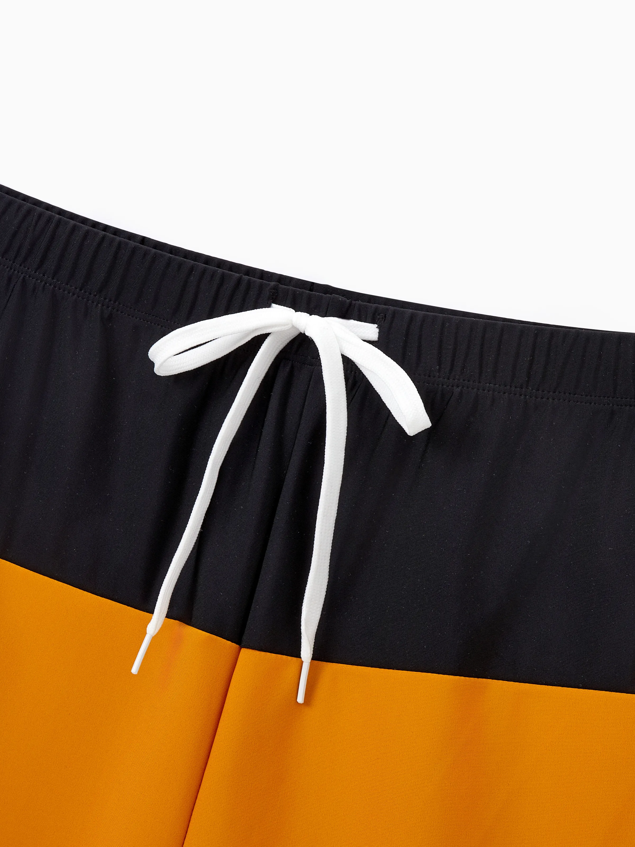 Family Matching Colorblock Swim Trunks Shorts or Cut Out Waist One-Shoulder One-piece Swimsuit Multi-color - Image 17
