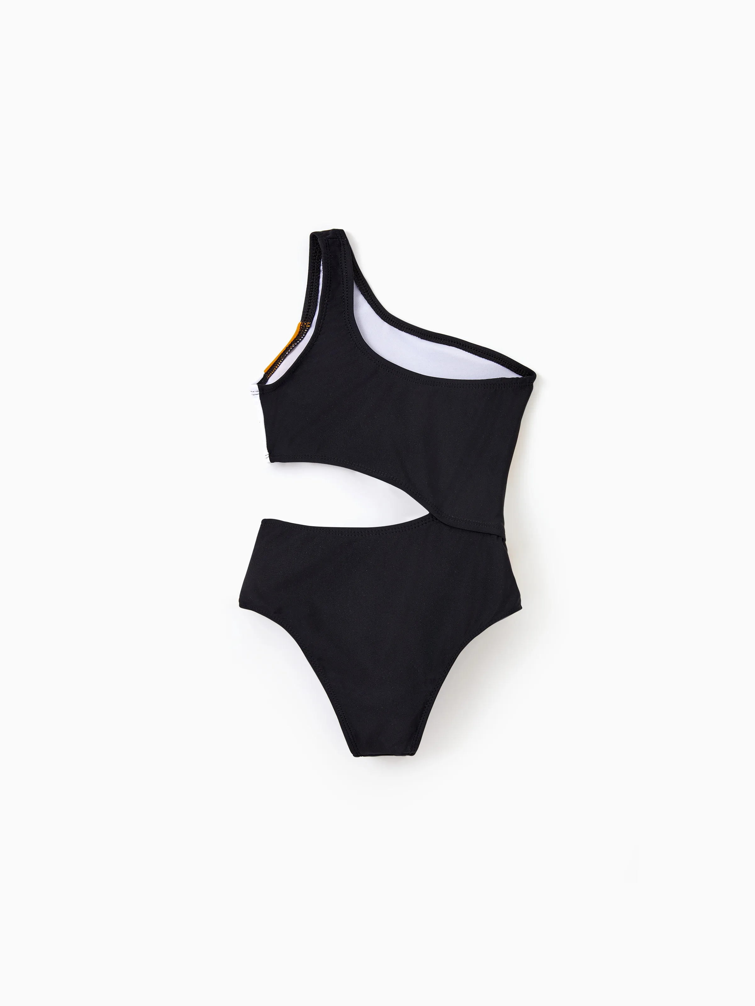 Family Matching Colorblock Swim Trunks Shorts or Cut Out Waist One-Shoulder One-piece Swimsuit Multi-color - Image 8
