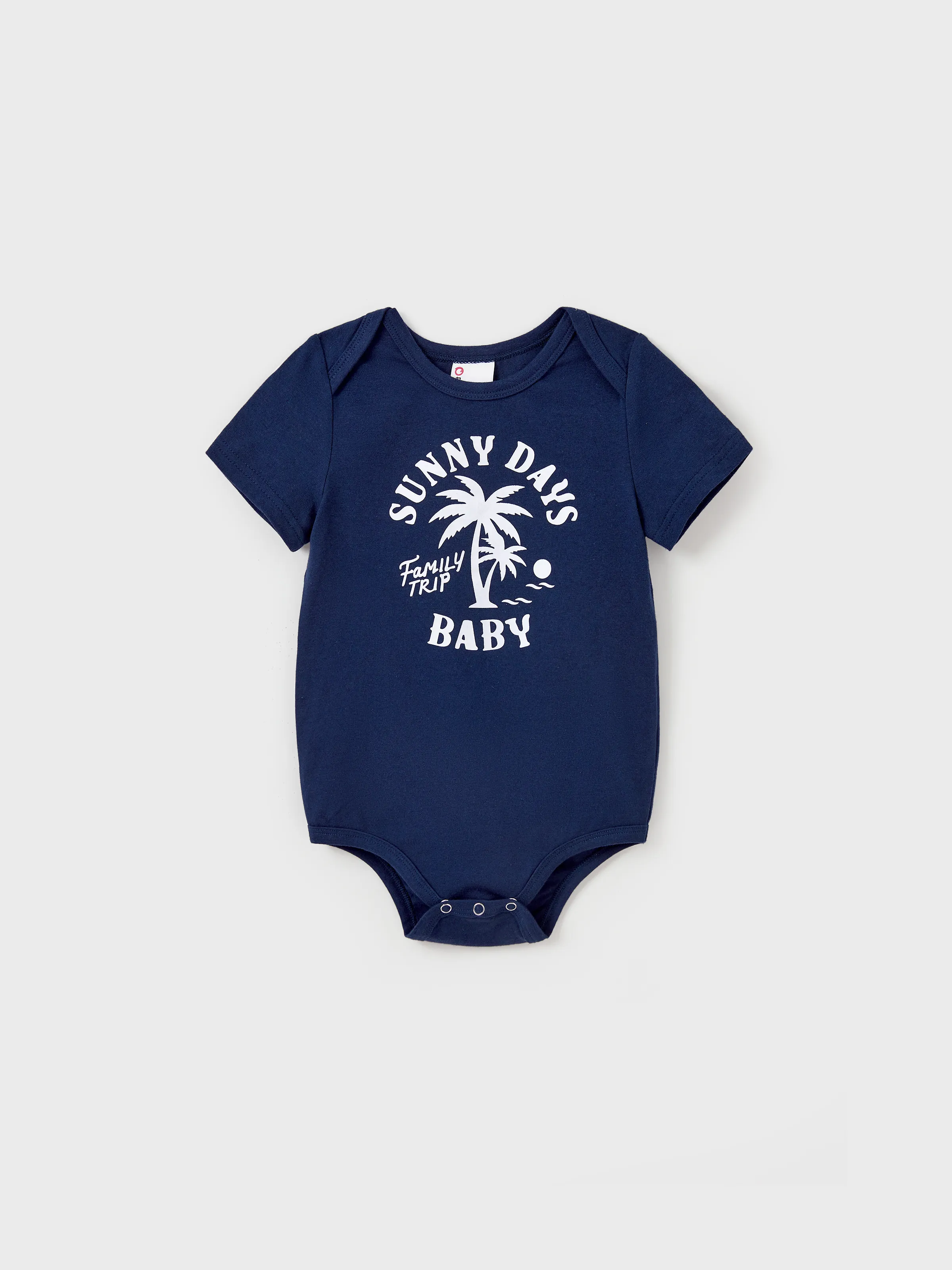 Family Matching Cotton T-Shirt & Dress Set – Sunny Days Palm Print for Dad, Mom, Baby & Toddler, Perfect for Summer Vacations & Family Outings Tibetan blue - Image 13