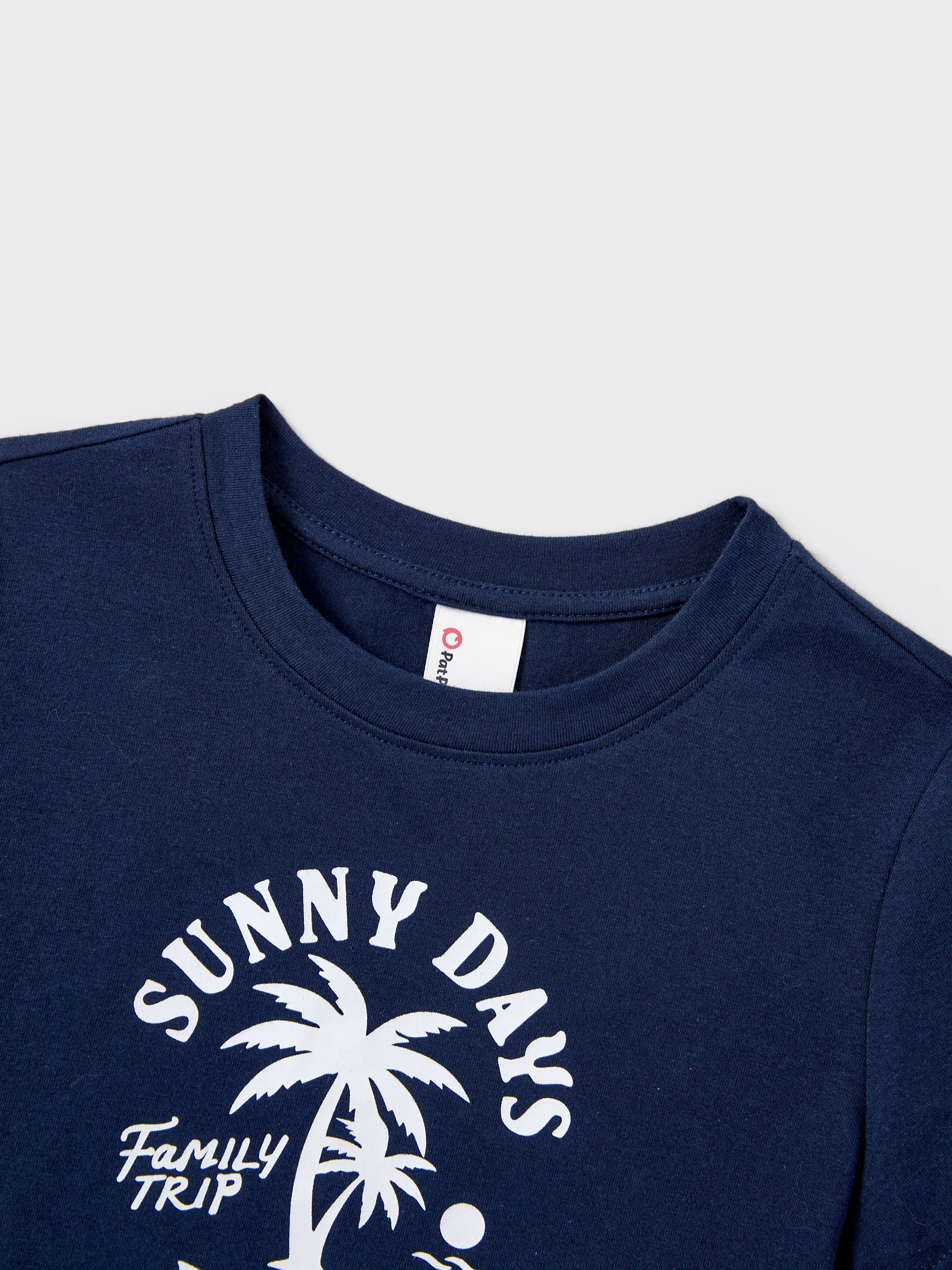 Family Matching Cotton T-Shirt & Dress Set – Sunny Days Palm Print for Dad, Mom, Baby & Toddler, Perfect for Summer Vacations & Family Outings Tibetan blue - Image 20