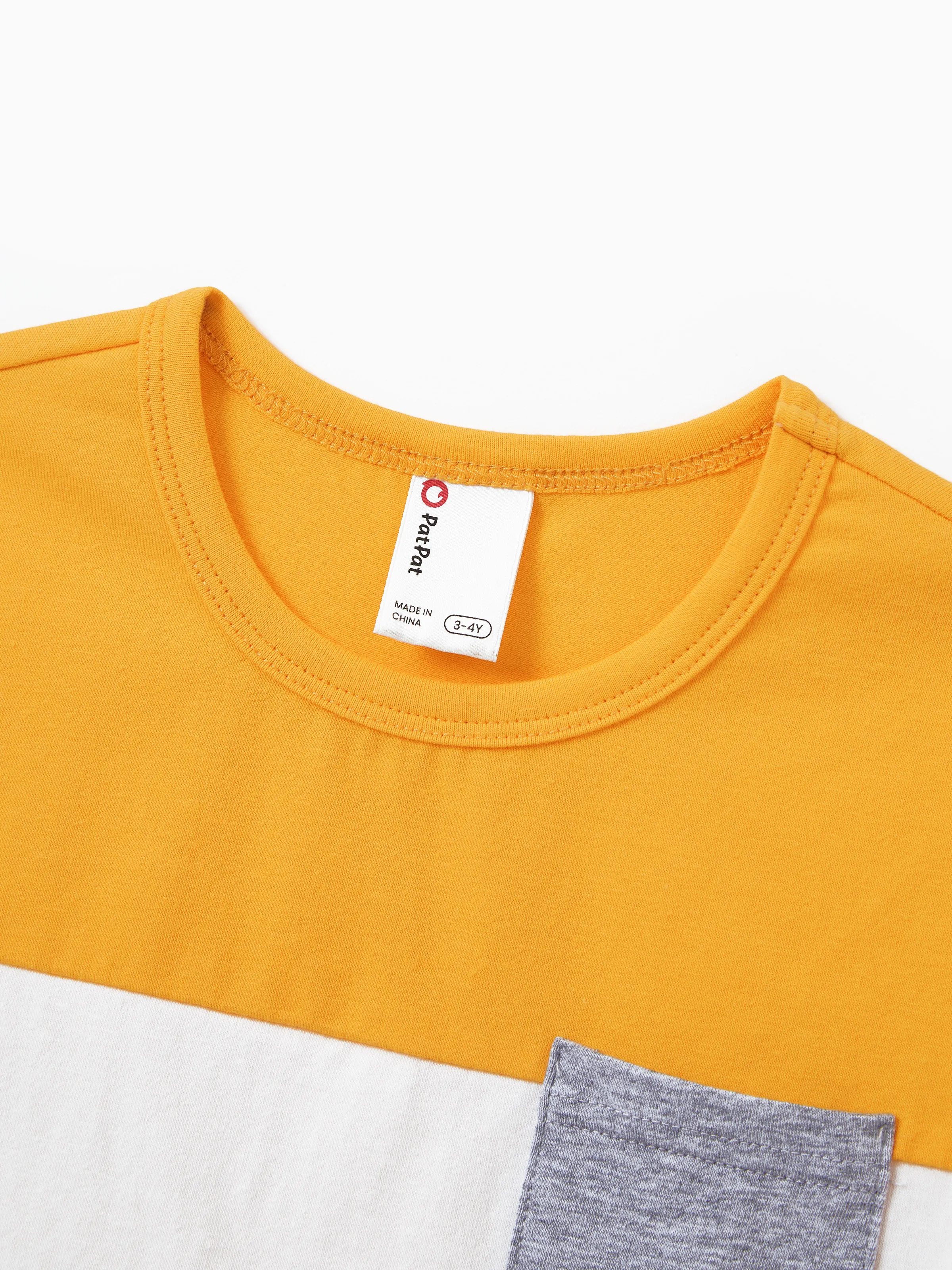 Family Matching Leaf Print Flutter Dress or Short-sleeve Colorblock Shirts Yellow - Image 18