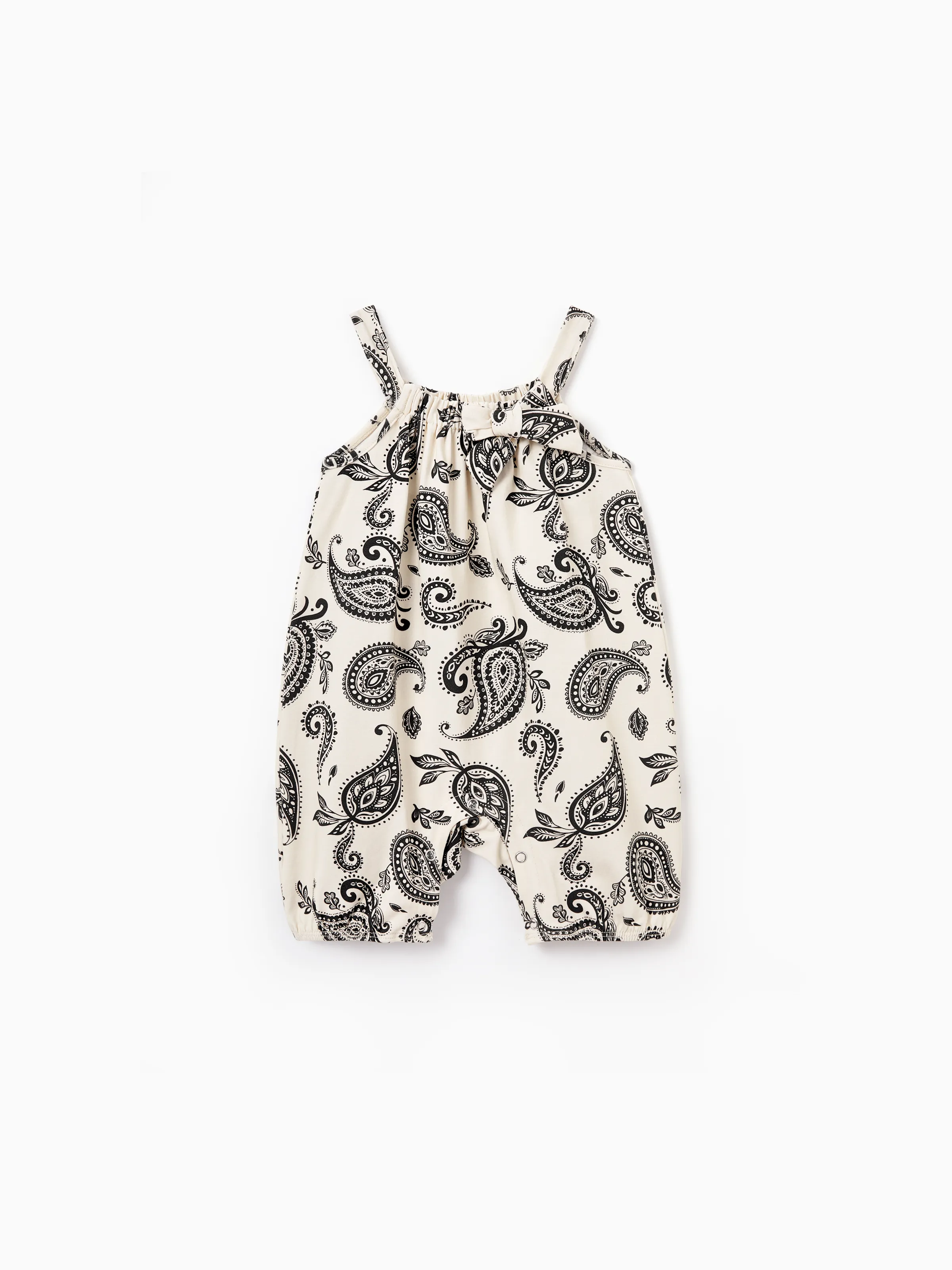 Family Matching Paisley Print Outfits Sleeveless Spaghetti Strap Dress & Cotton T-Shirt for Mom, Dad, & Kids Perfect for Family Outings & Photos
Black - Image 13