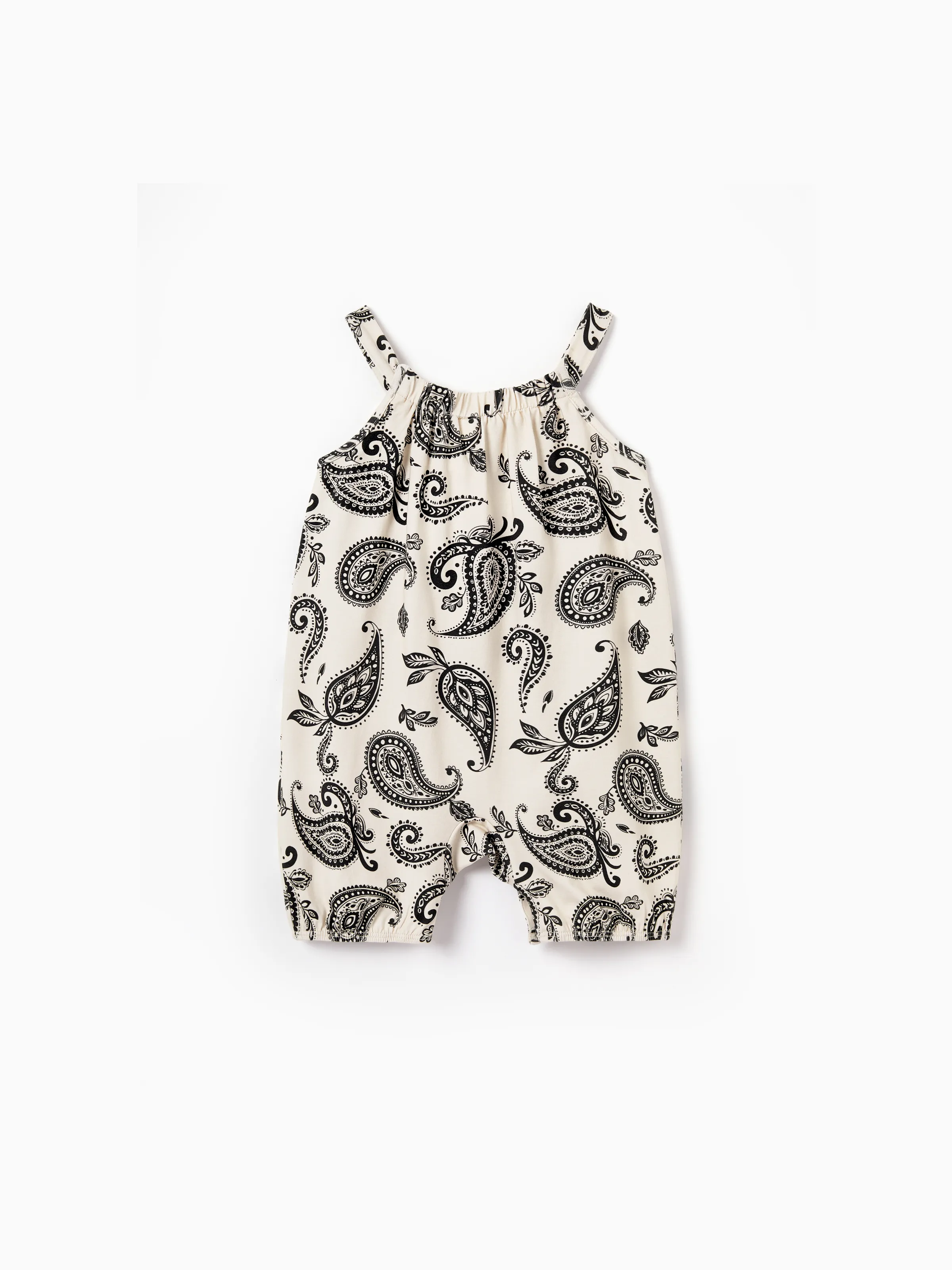 Family Matching Paisley Print Outfits Sleeveless Spaghetti Strap Dress & Cotton T-Shirt for Mom, Dad, & Kids Perfect for Family Outings & Photos
Black - Image 14