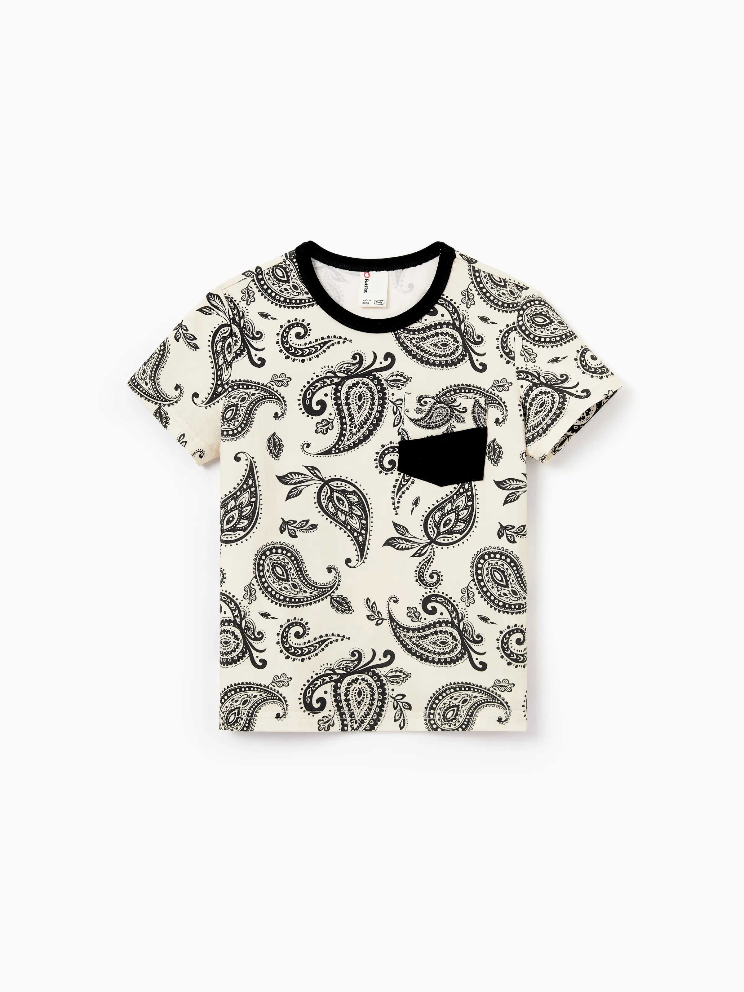 Family Matching Paisley Print Outfits Sleeveless Spaghetti Strap Dress & Cotton T-Shirt for Mom, Dad, & Kids Perfect for Family Outings & Photos
Black - Image 18