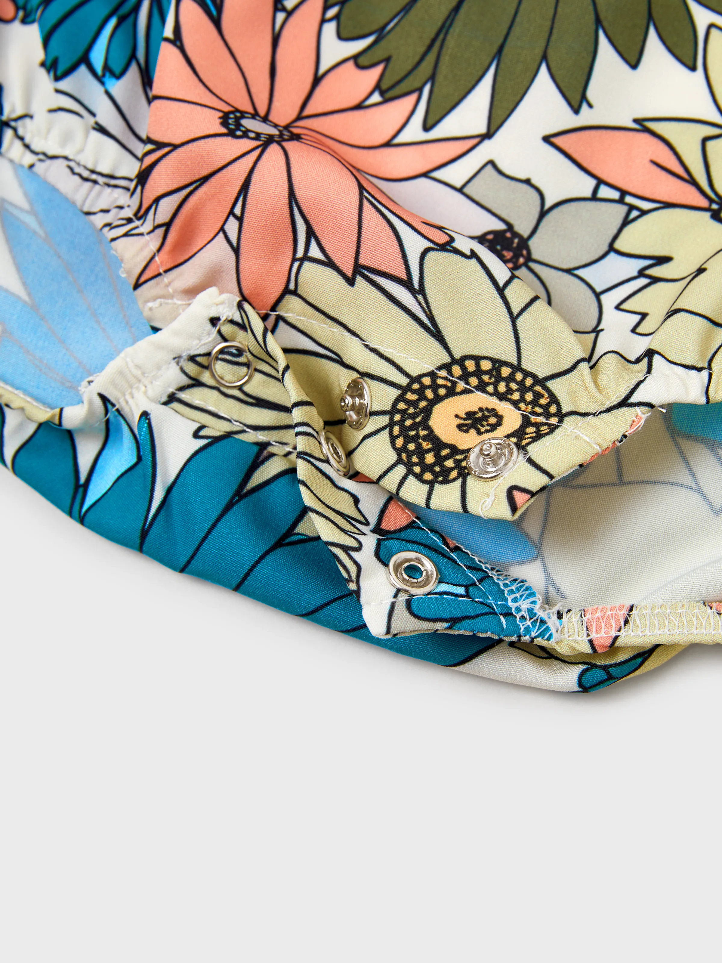 Family Matching Set Sun Flower Print Short-sleeve Collar Shirt or White Camisole Top and Flower Wide-leg Pants Set for Summer Vacation Multi-color - Image 17