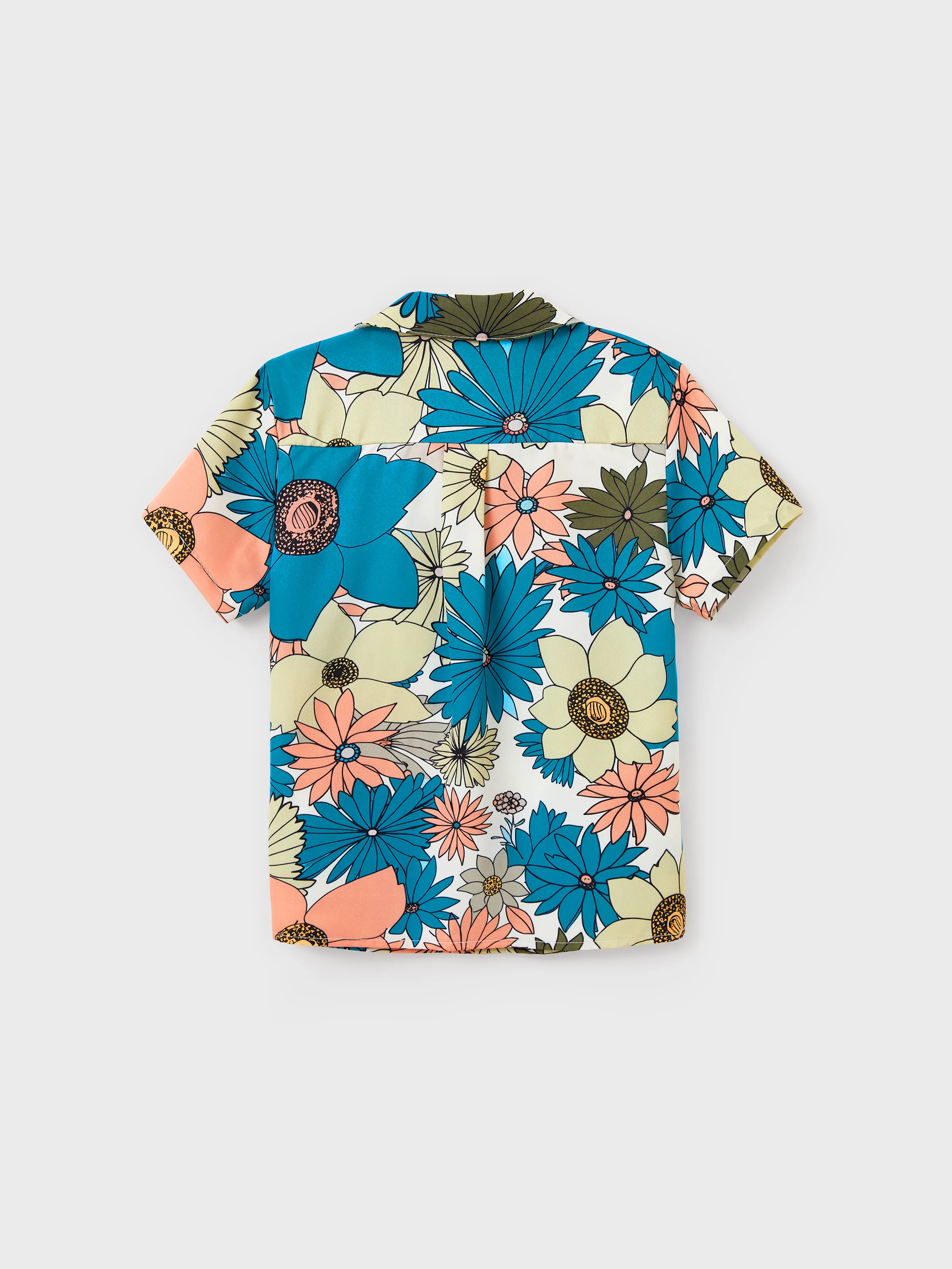 Family Matching Set Sun Flower Print Short-sleeve Collar Shirt or White Camisole Top and Flower Wide-leg Pants Set for Summer Vacation Multi-color - Image 19