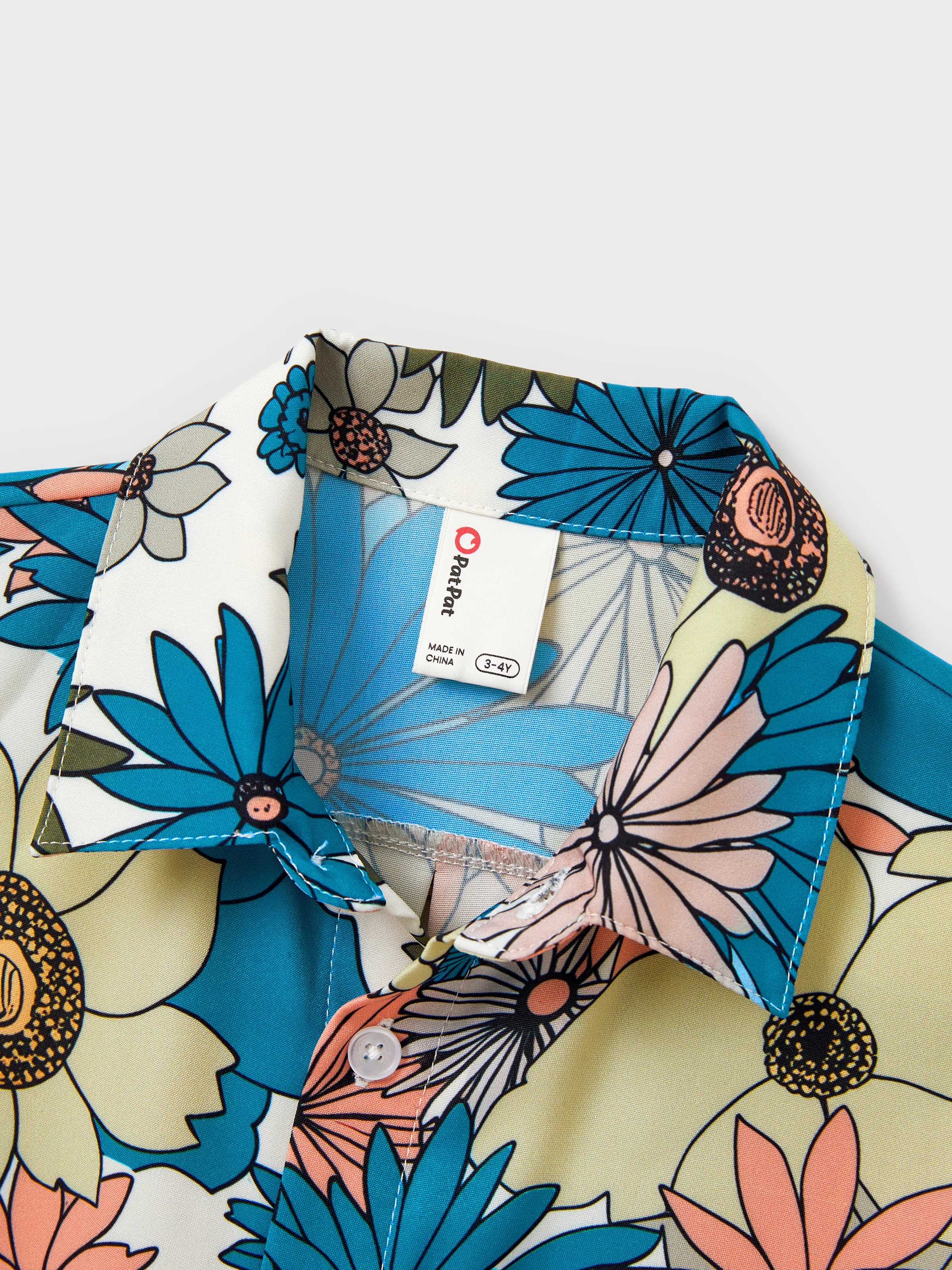 Family Matching Set Sun Flower Print Short-sleeve Collar Shirt or White Camisole Top and Flower Wide-leg Pants Set for Summer Vacation Multi-color - Image 20