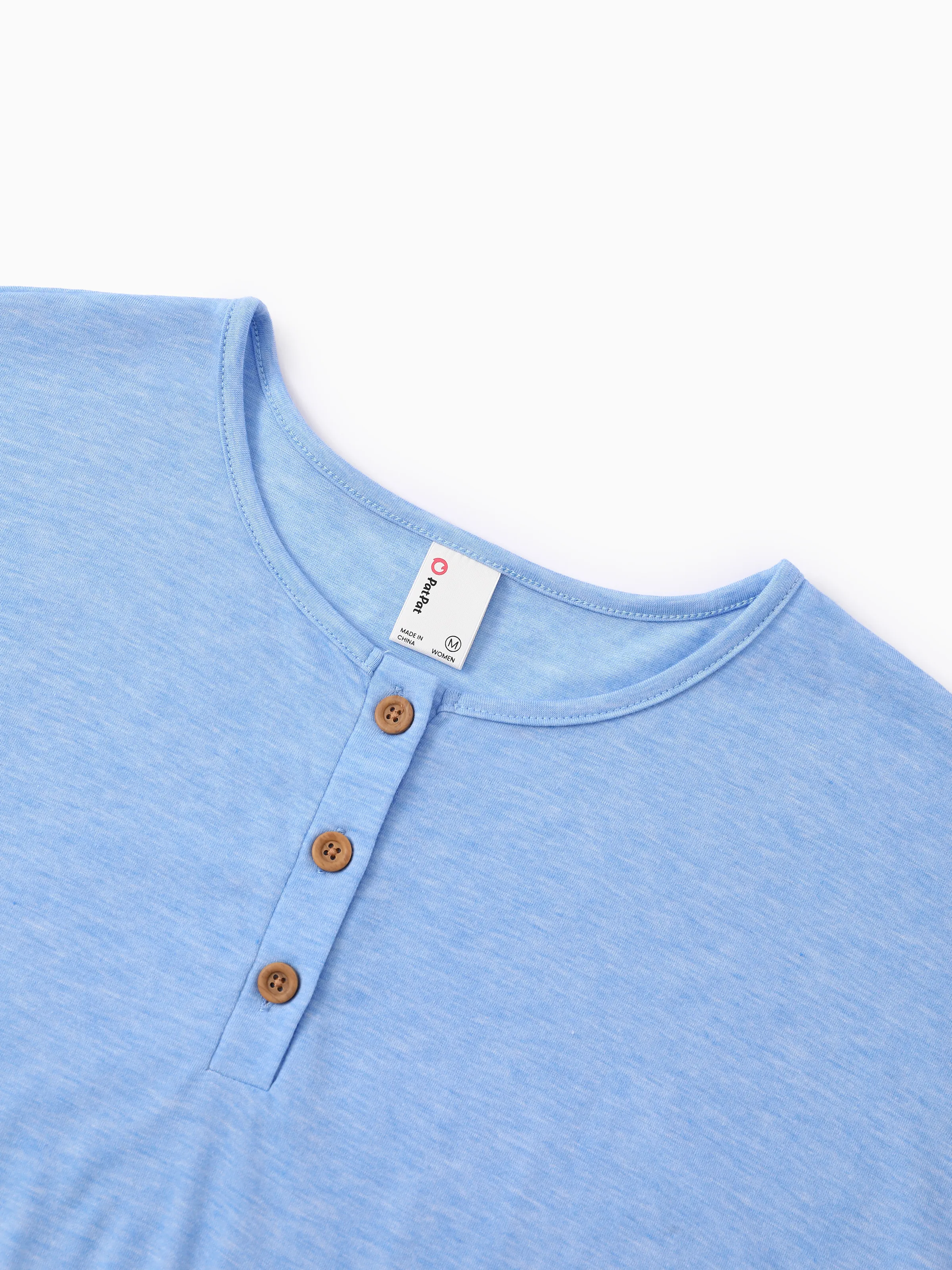 Family Matching Sets Butterfly Soft Casual Tee & Below Knee Dresses with Belted Design Blue Light Blue - Image 4
