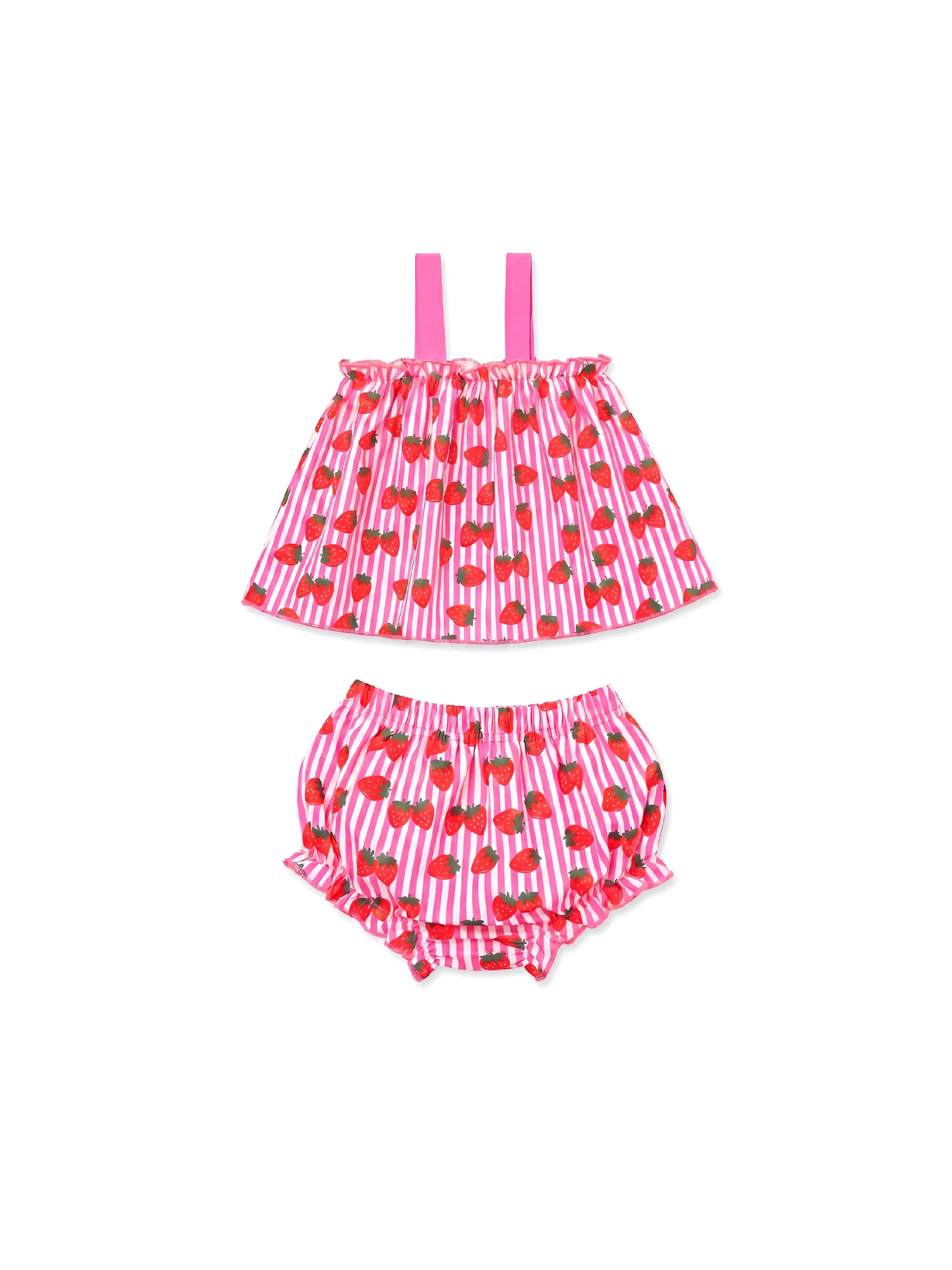 Fresh Market Baby Girl Strawberry Top & Bloomer Set Hot Pink - Image 2