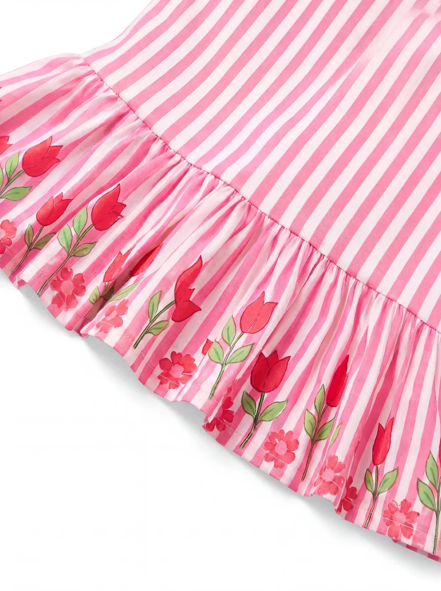 Fresh Market Baby Girl Tulip Ruffle Top & Shorts Set Pink - Image 5
