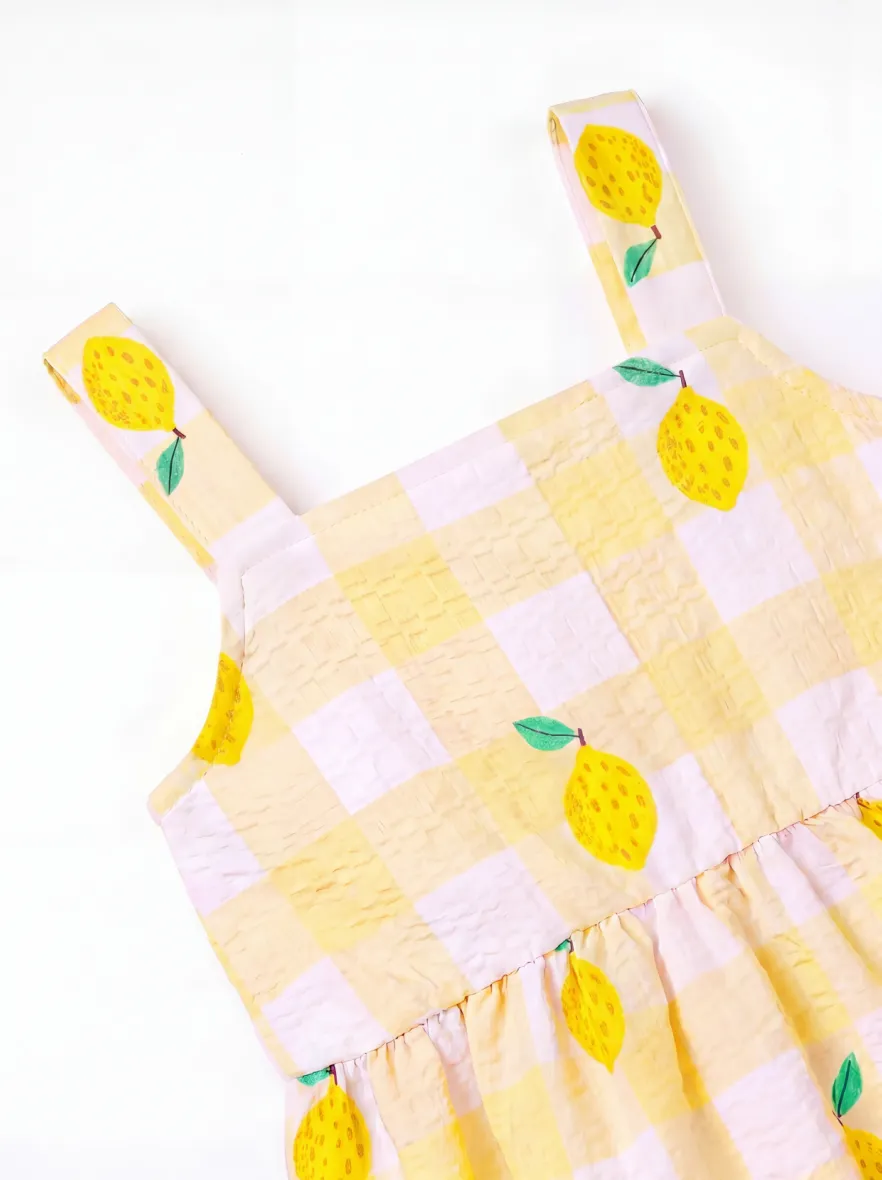 Fresh Market Baby Girl Lemon Print Dress Yellow - Image 3