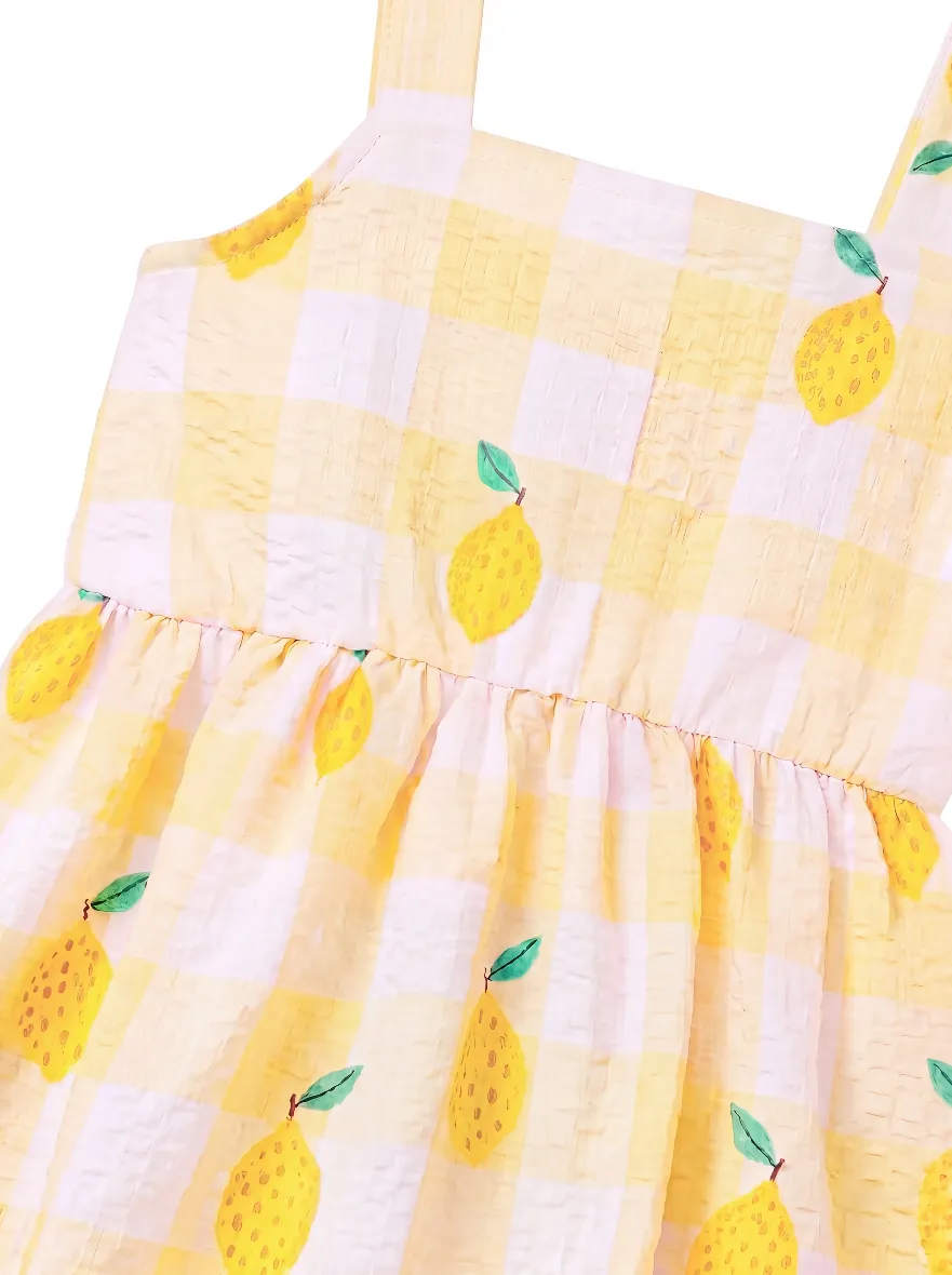 Fresh Market Baby Girl Lemon Print Dress Yellow - Image 4