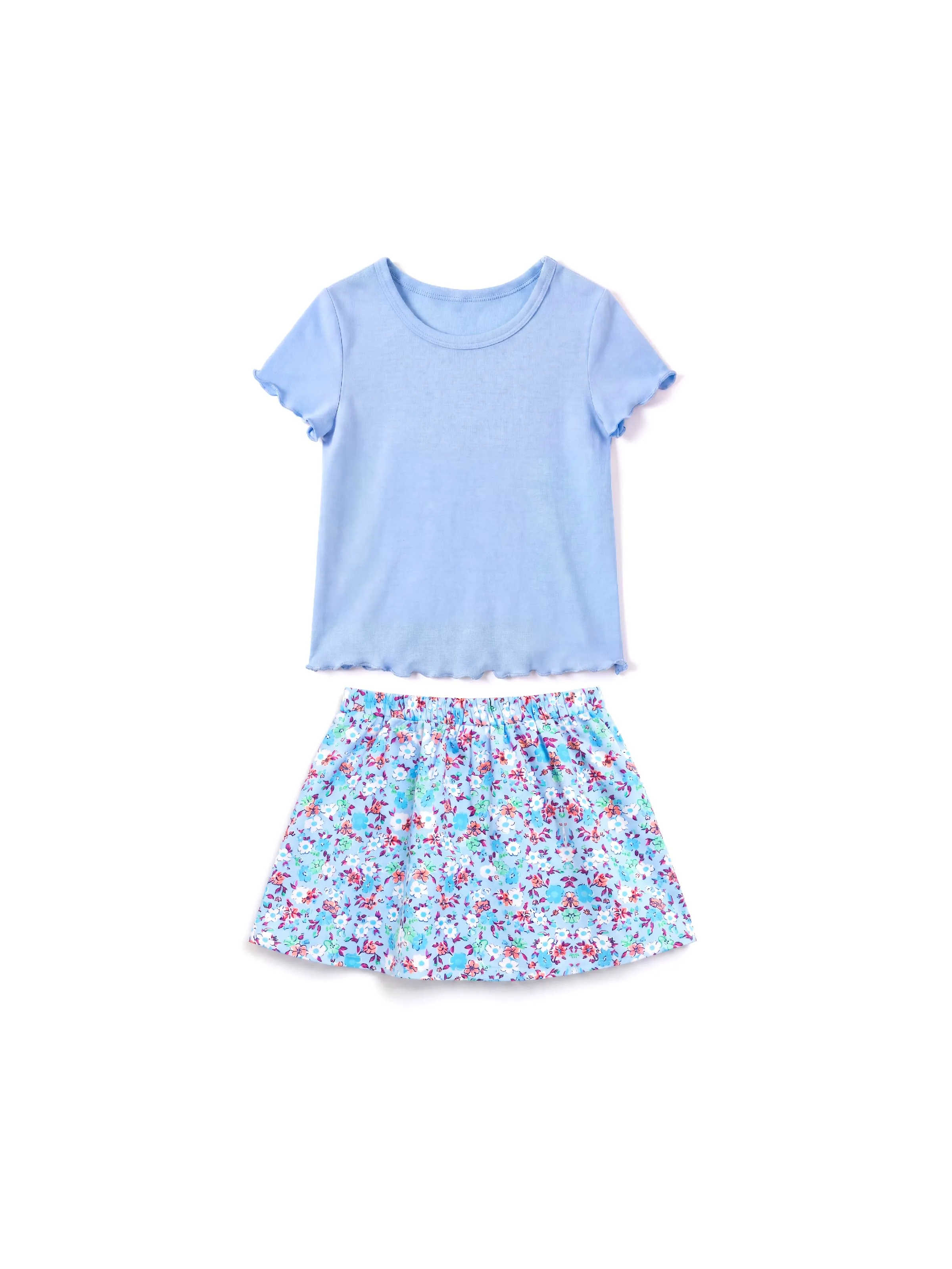 Fresh Market Toddler Girl Top & Skirt Set Blue - Image 4