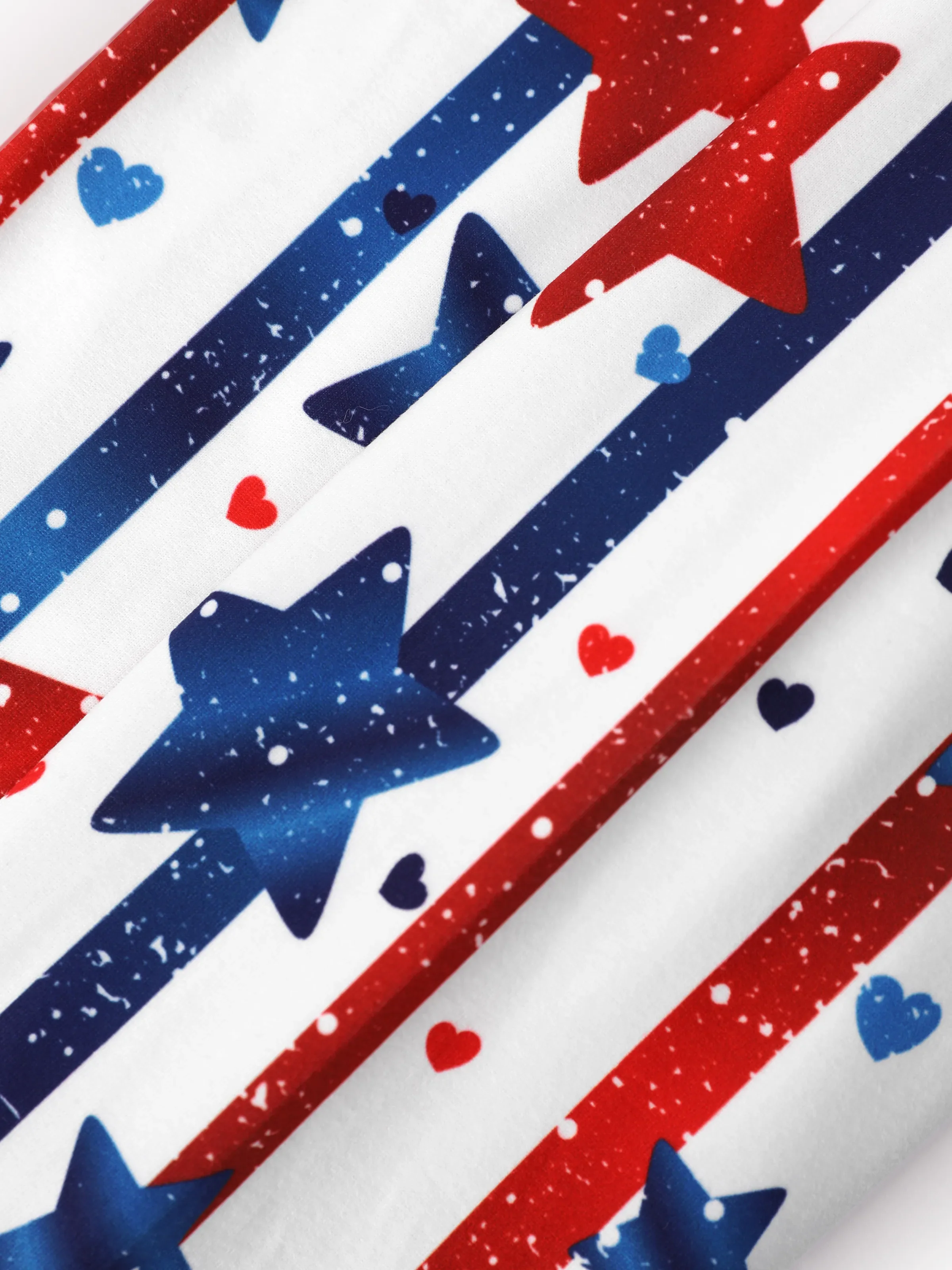Independence Day Toddler Girls 2pcs Patriotic Bow Print Top and Star Printed Flare Pants Set White - Image 3