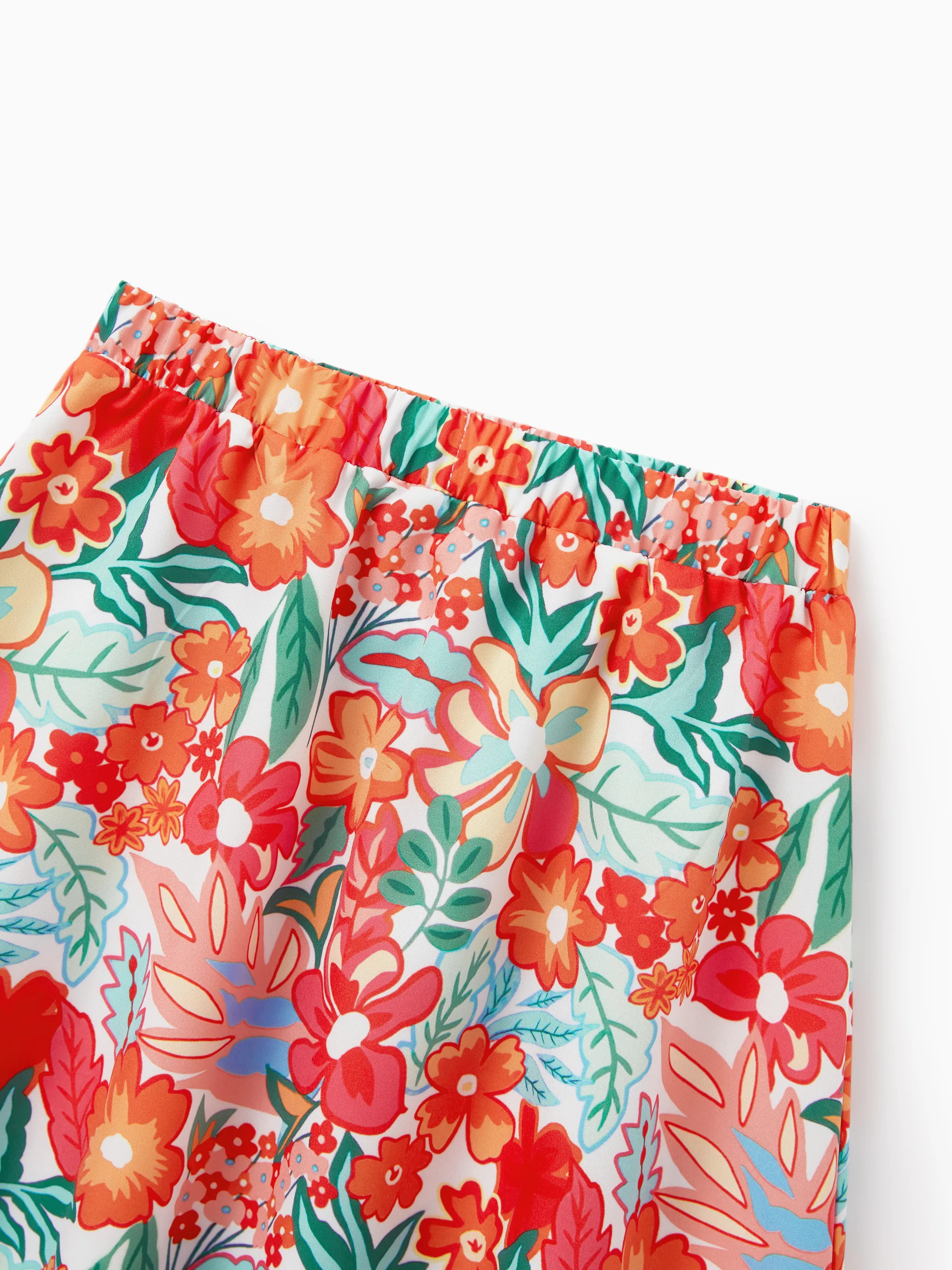 Matching Family Outfits Hawaiian Floral Print Shirts & Sleeveless Strap Top and Skirt Co-ord Set Multi-color - Image 10