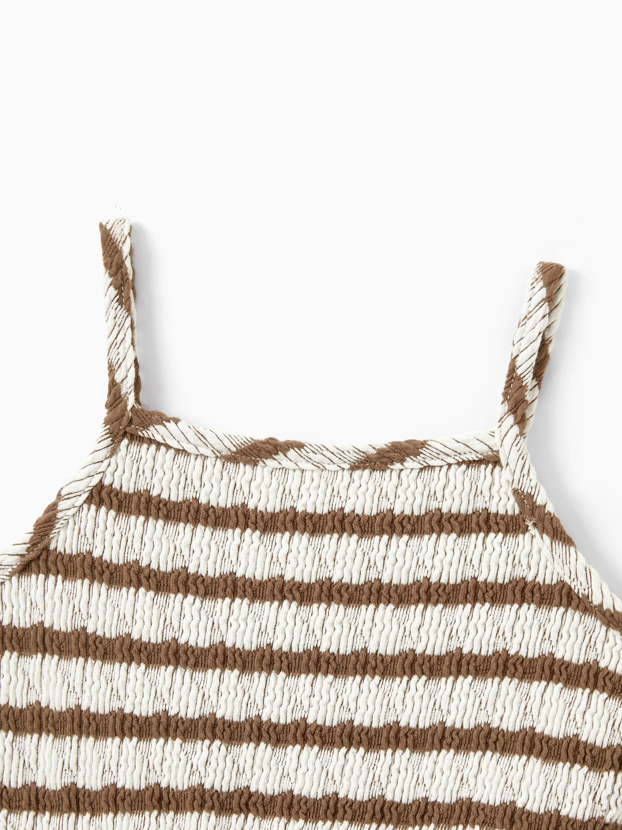 Matching Striped Dresses for Mommy & Me Twist-Front Dress with Tulle Skirt, Perfect for Summer Family Outings & Photos Khaki - Image 15