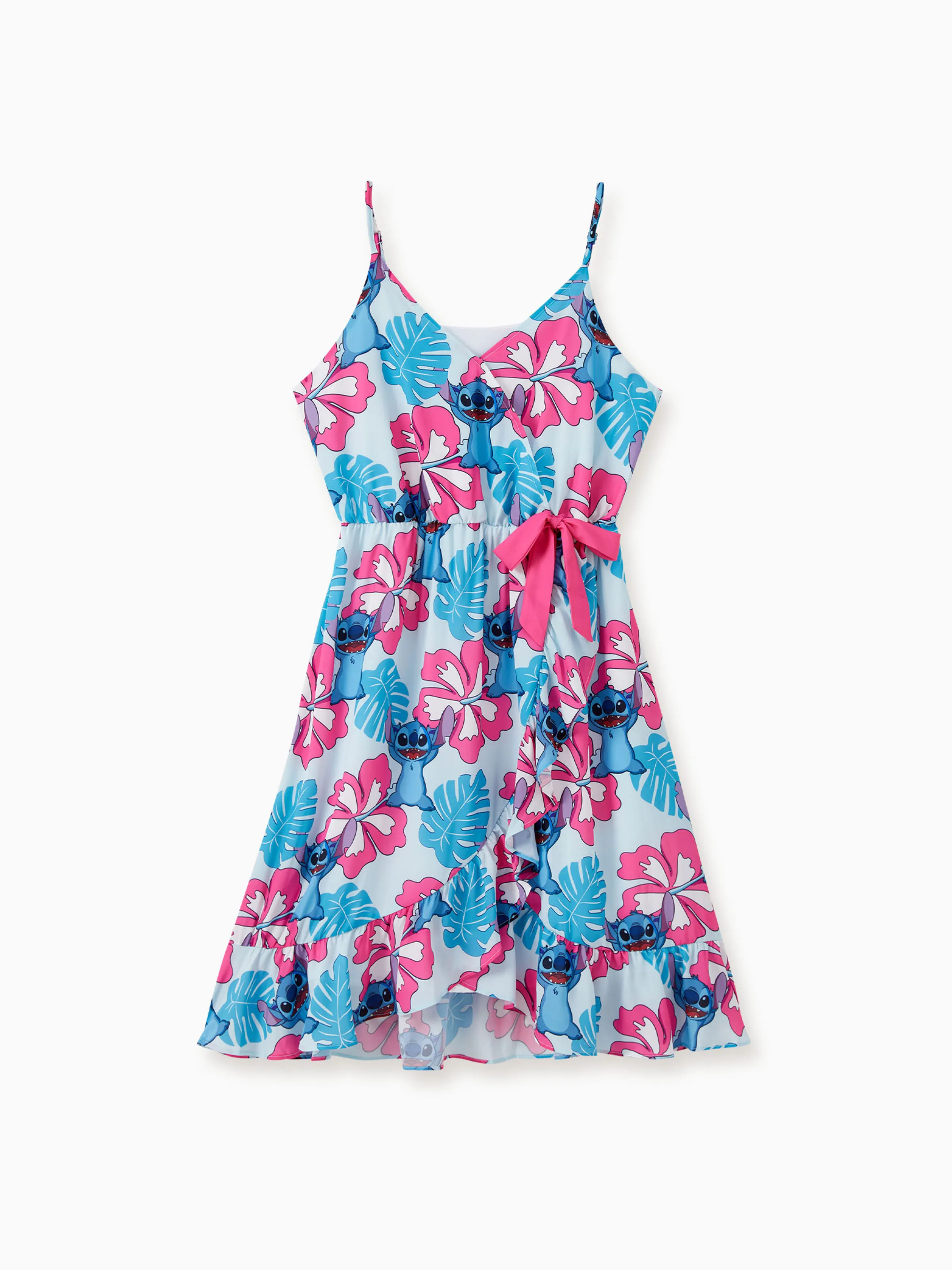 Disney Stitch Mommy and Me Family Matching Naia™ Stitch and Hawaii Style Floral Print Sleeveless Dress/Onesie/Shirt Multi-color - Image 3