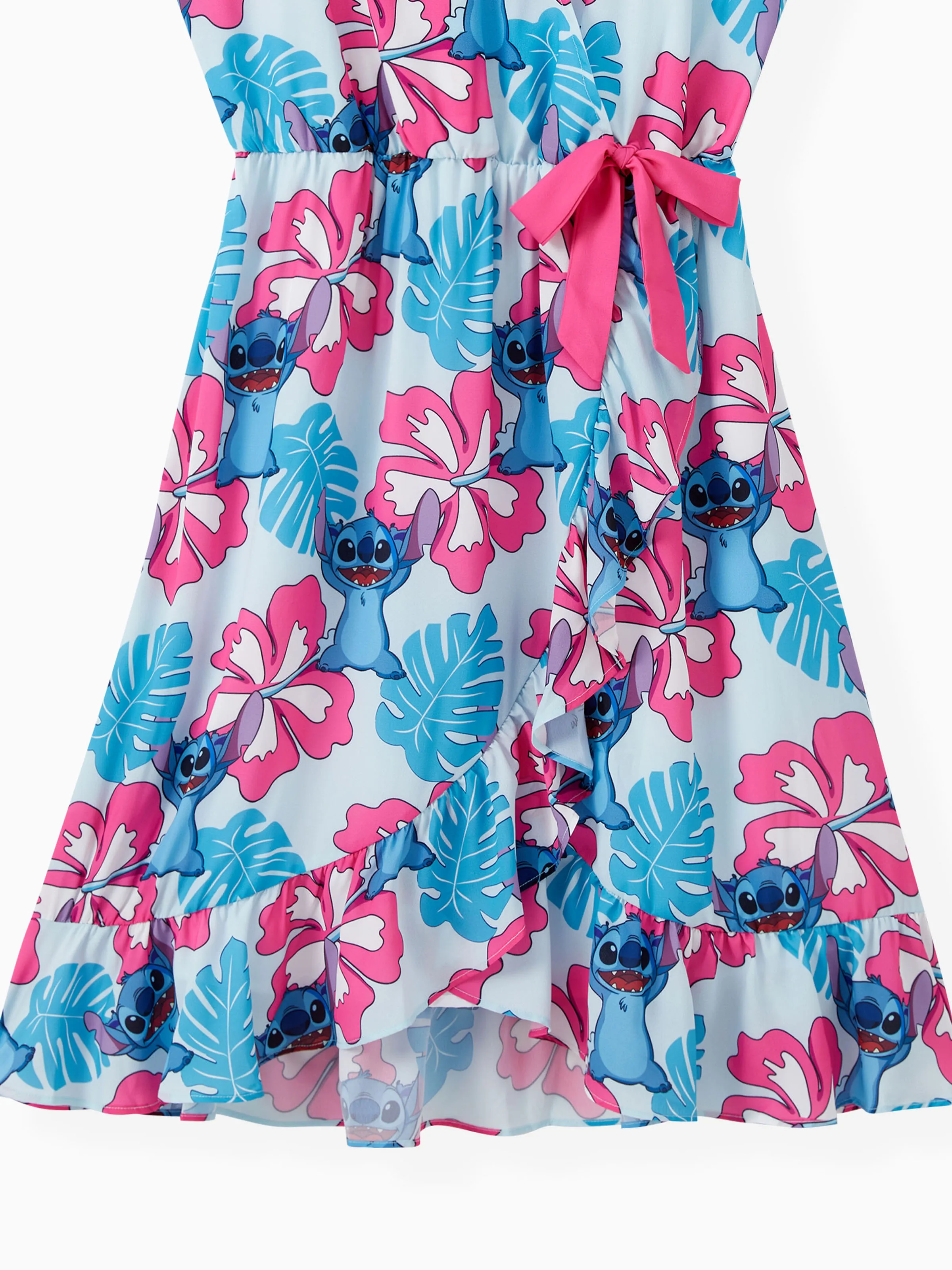 Disney Stitch Mommy and Me Family Matching Naia™ Stitch and Hawaii Style Floral Print Sleeveless Dress/Onesie/Shirt Multi-color - Image 7