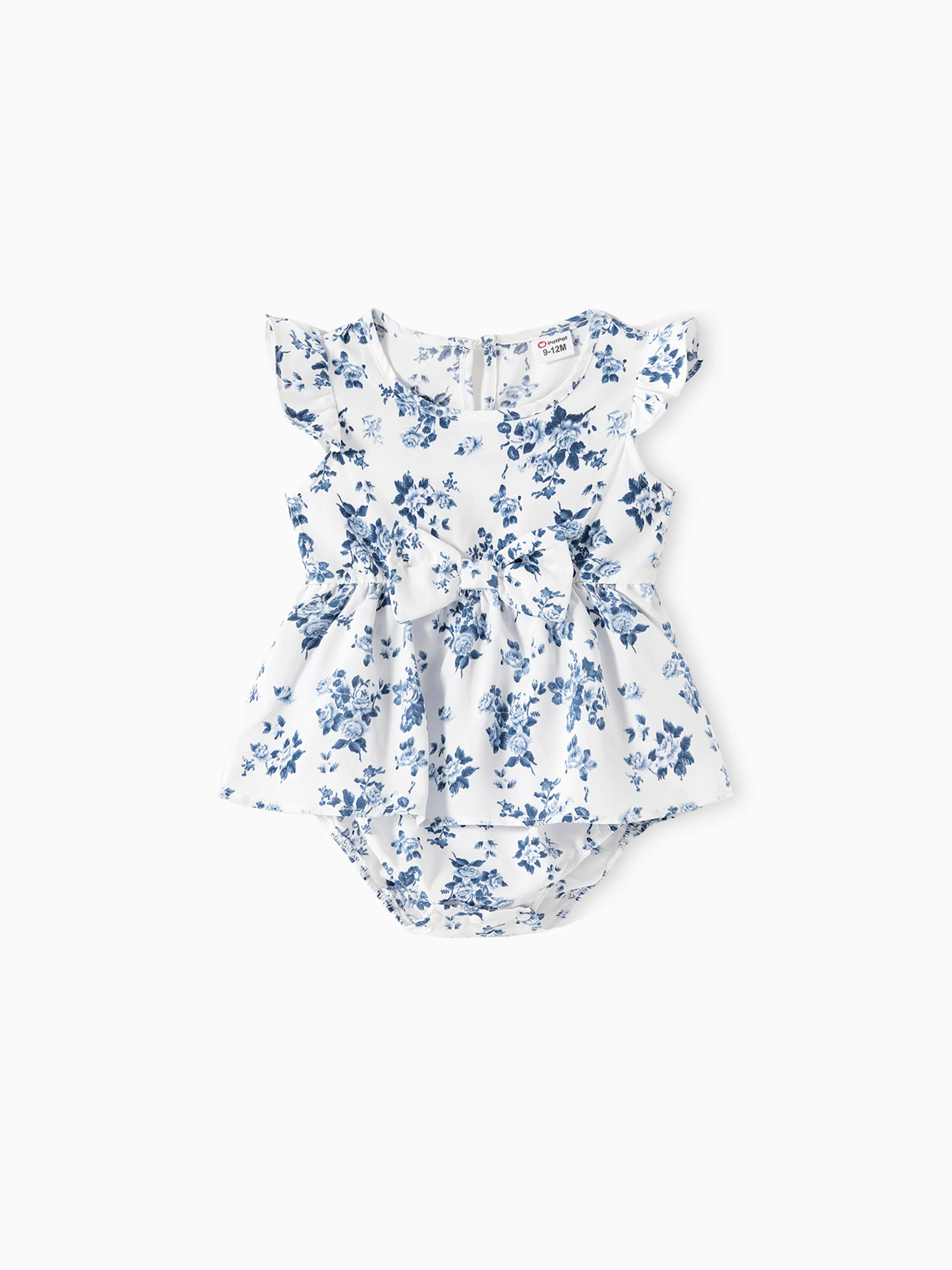 Mommy & me Outfit: Floral Smocking Casual Suit BLUEWHITE - Image 13
