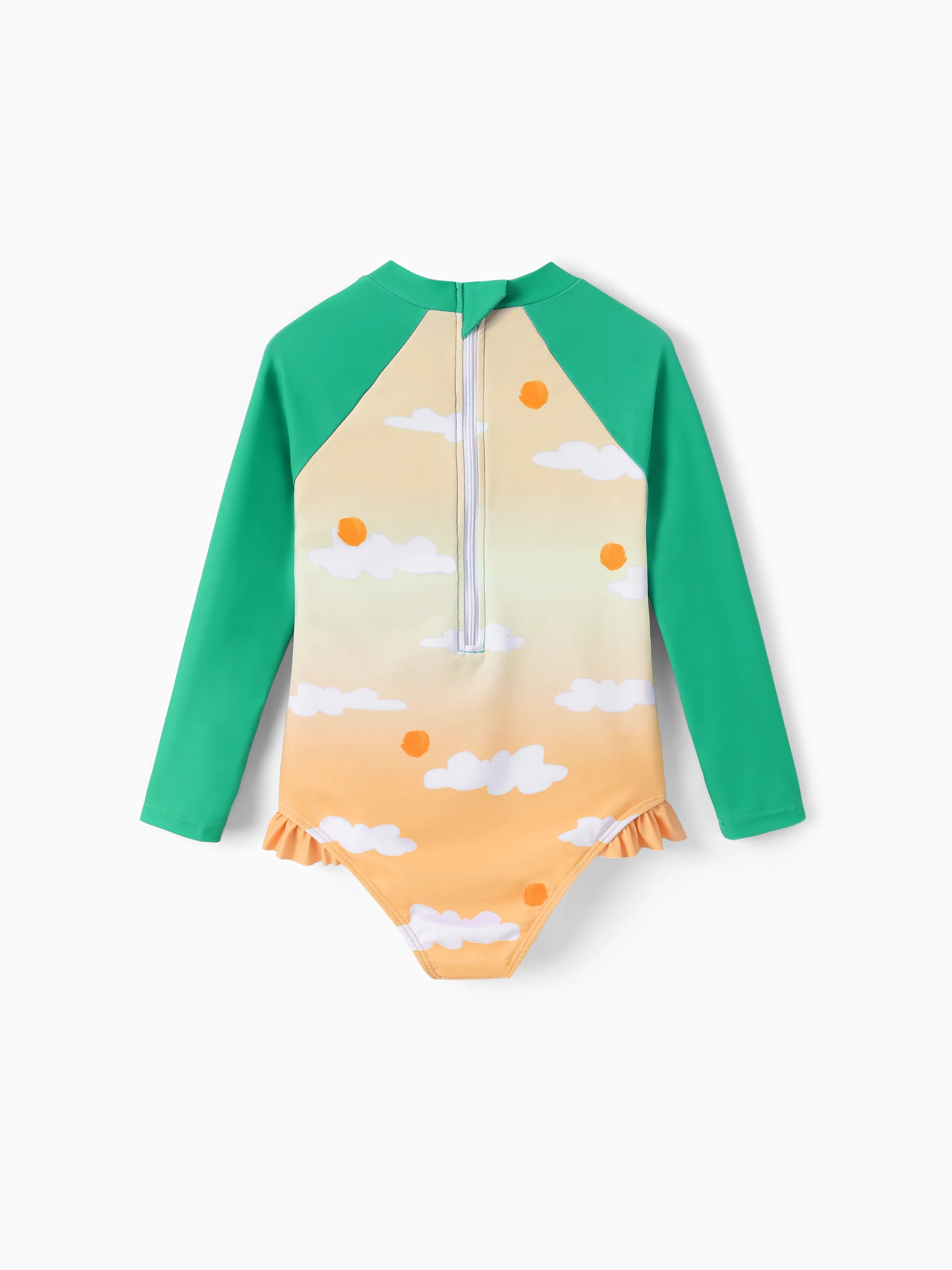 Mommy & me Tropical Palm Print Swim Trunks or Long Sleeve Rash Guard Swimsuit Turquoise - Image 7
