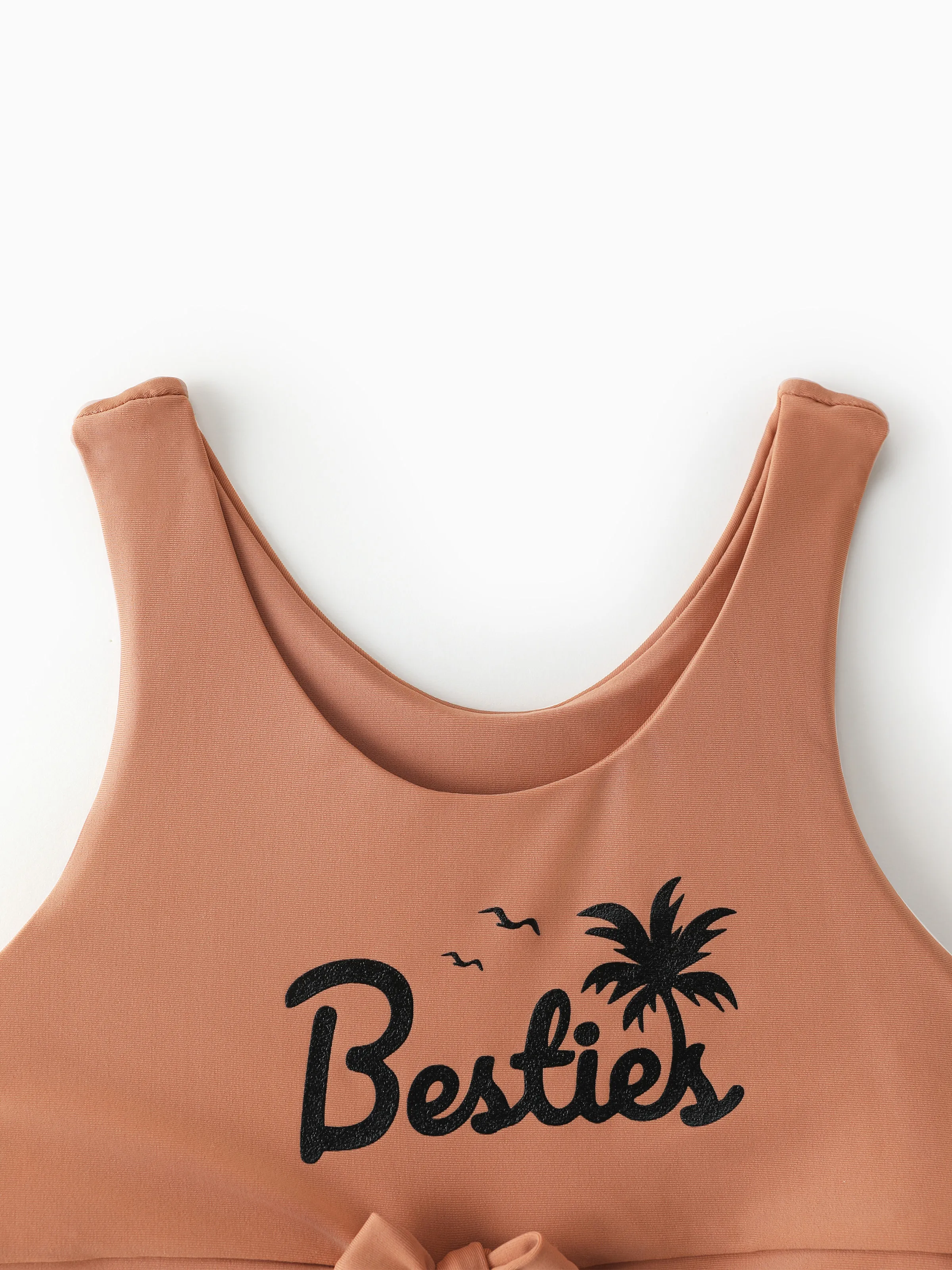 Mommy & me Besties Printed Crop Tank Bikini Khaki - Image 10