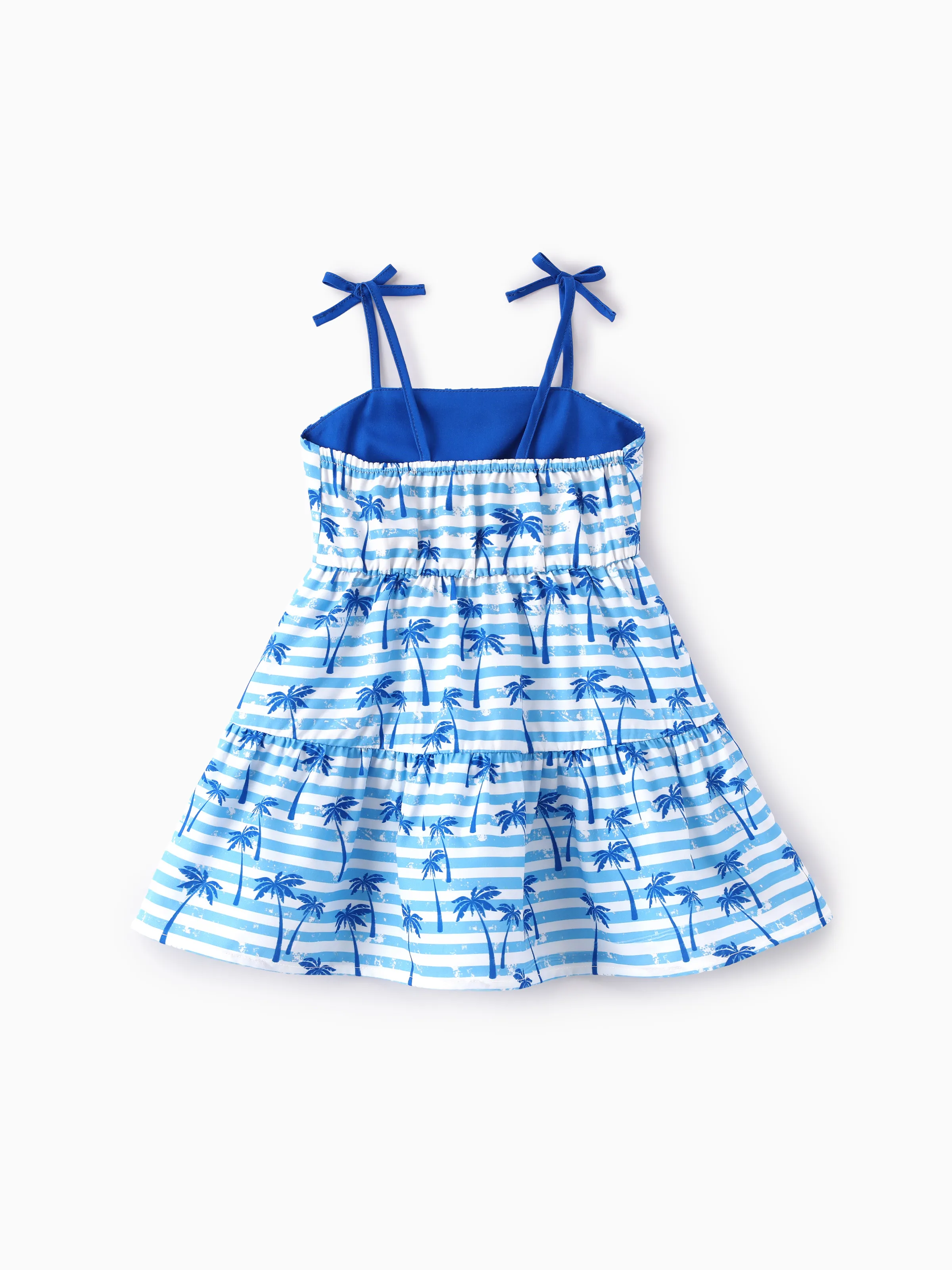 Ocean Vibes Baby Girl Palm Tree Dress Blue - Image 3