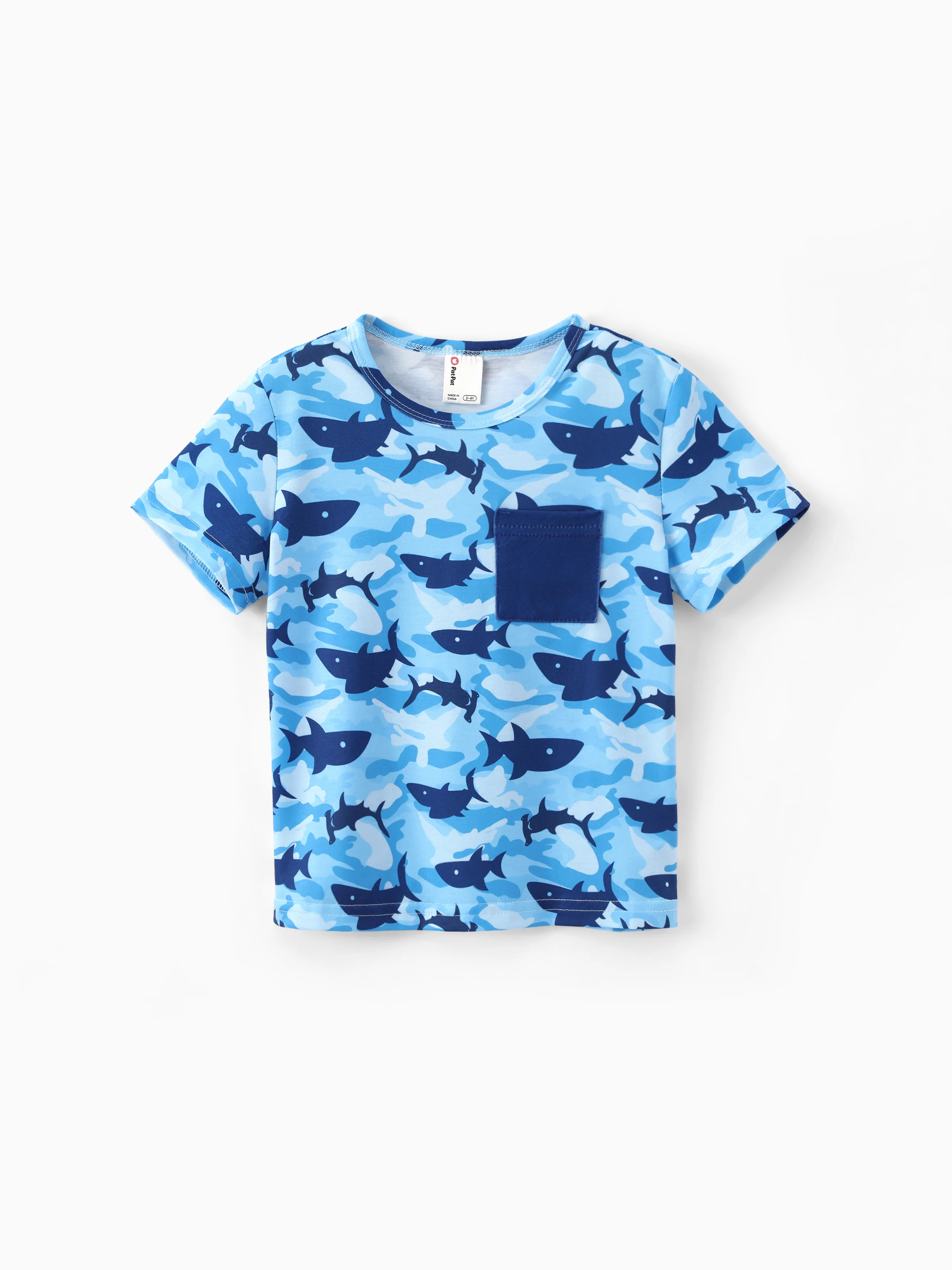 Ocean Vibes Toddler Boy Shark Top & Shorts Set Blue - Image 4