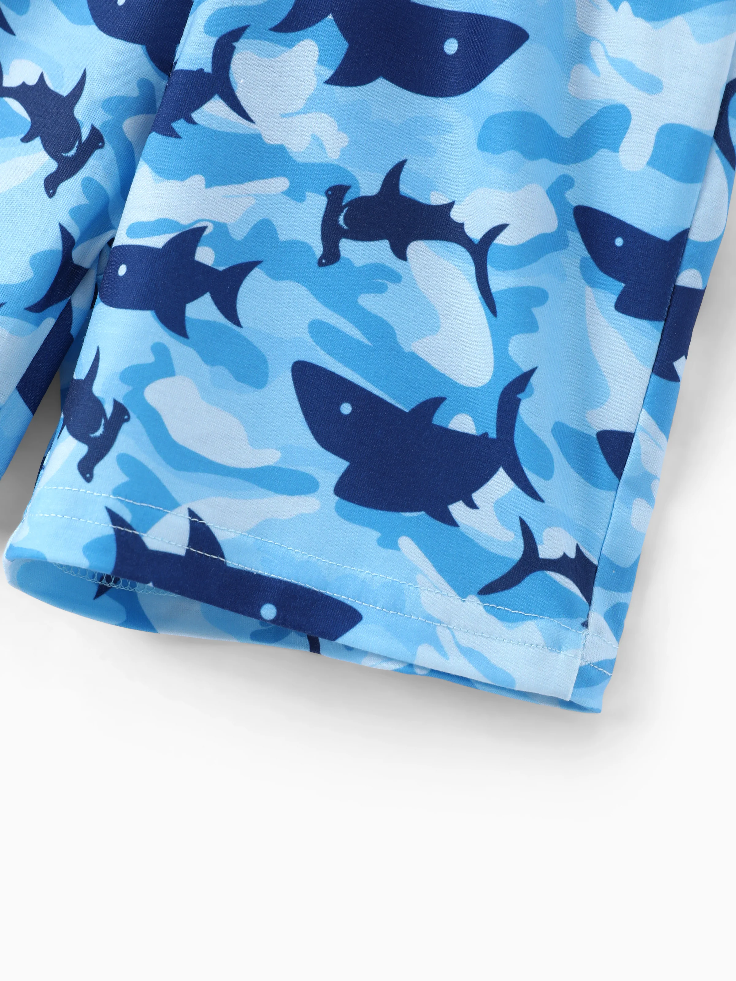 Ocean Vibes Toddler Boy Shark Top & Shorts Set Blue - Image 5