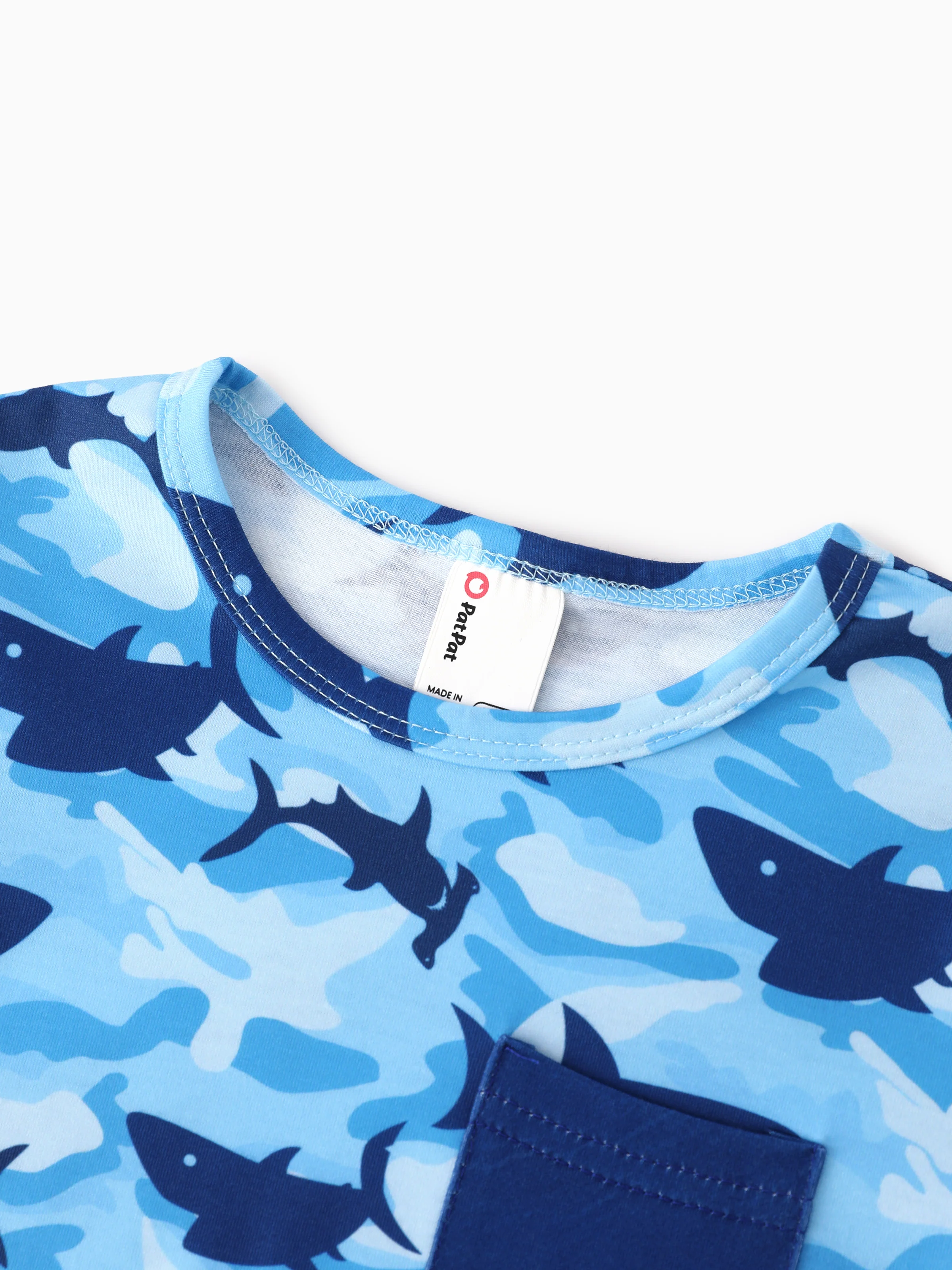 Ocean Vibes Toddler Boy Shark Top & Shorts Set Blue - Image 7