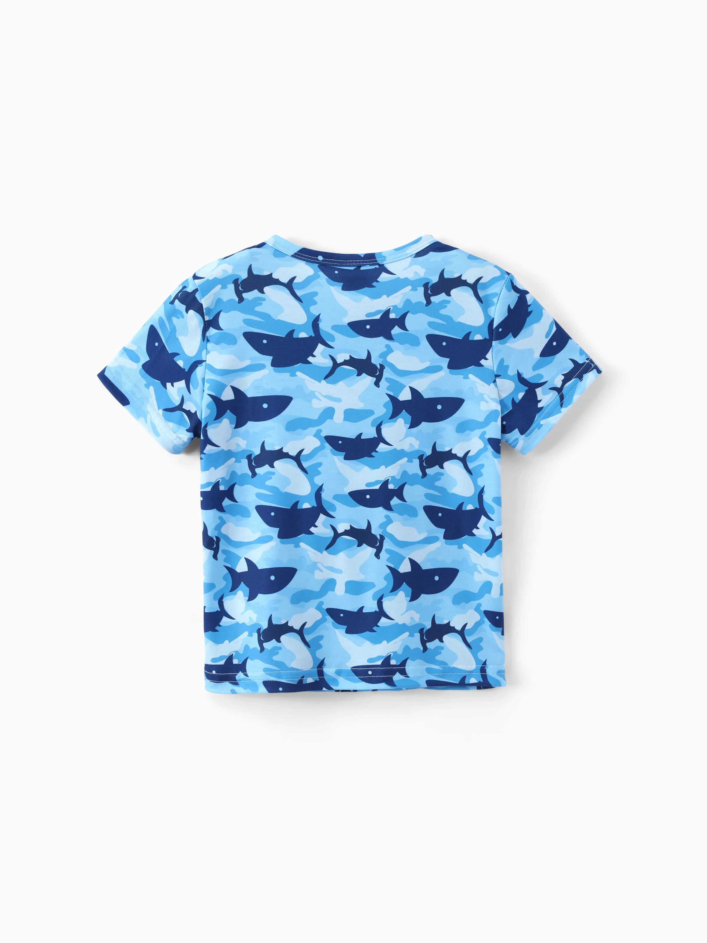Ocean Vibes Toddler Boy Shark Top & Shorts Set Blue - Image 9