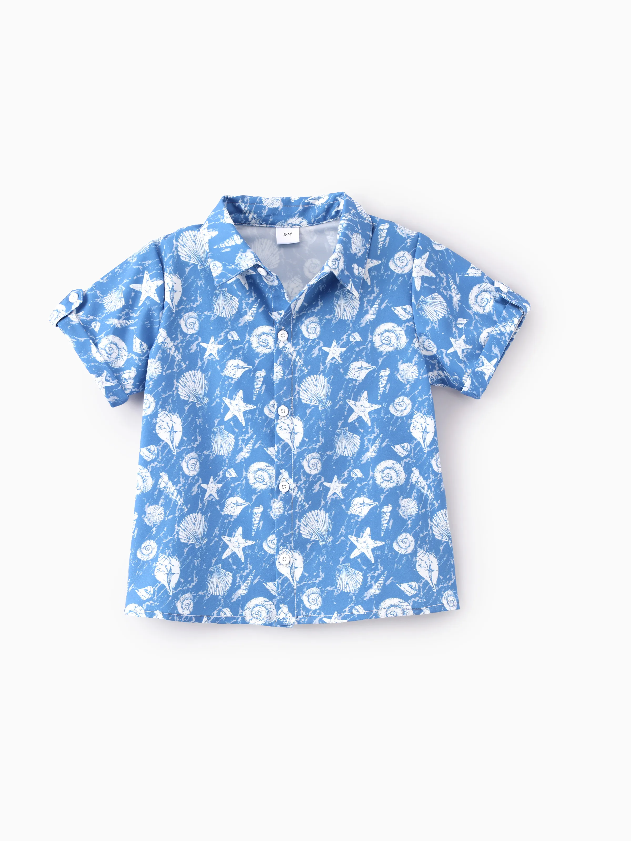 Ocean Vibes Toddler Boy Tropical Shirt & Shorts Set Blue - Image 4