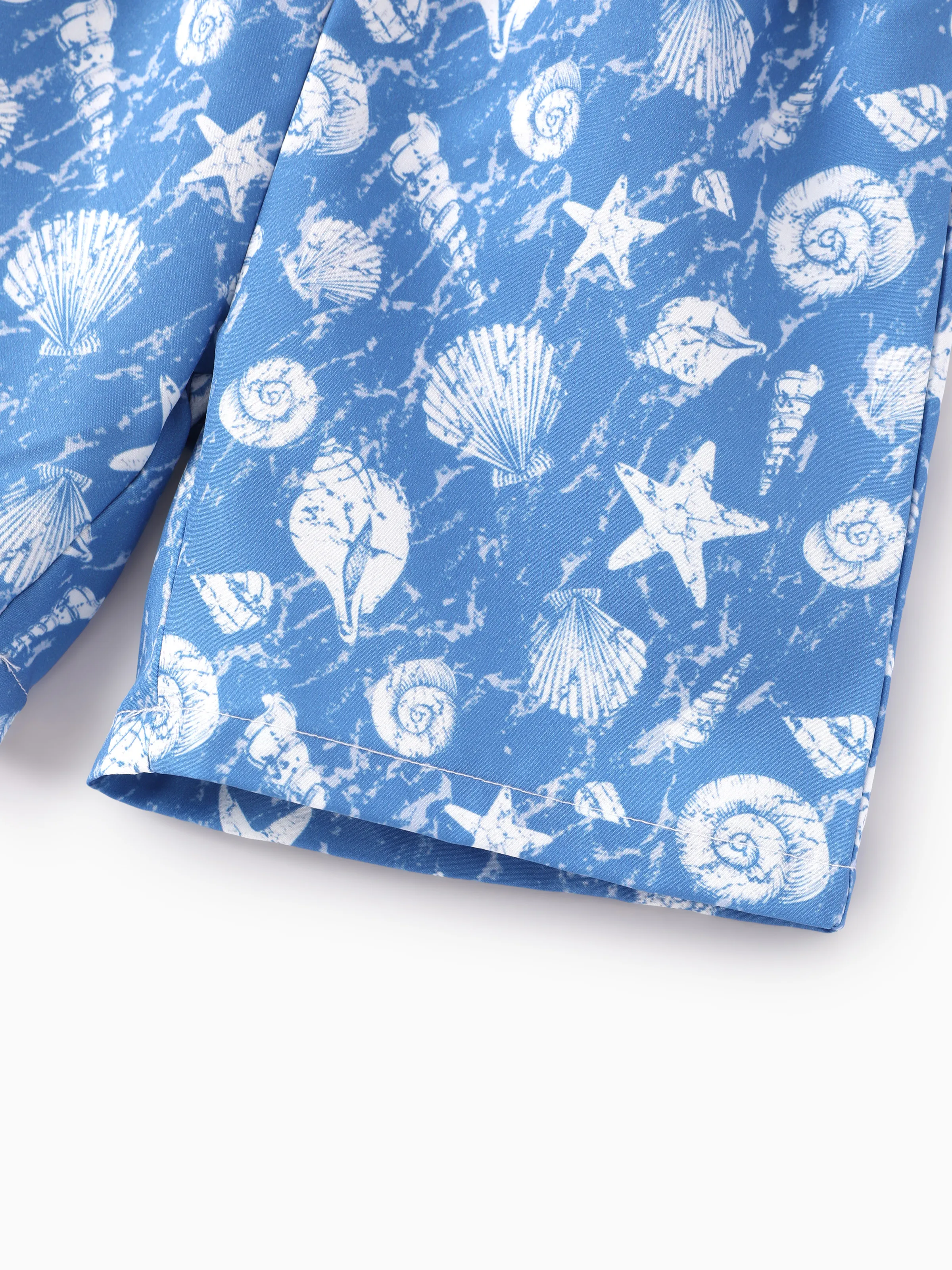 Ocean Vibes Toddler Boy Tropical Shirt & Shorts Set Blue - Image 9