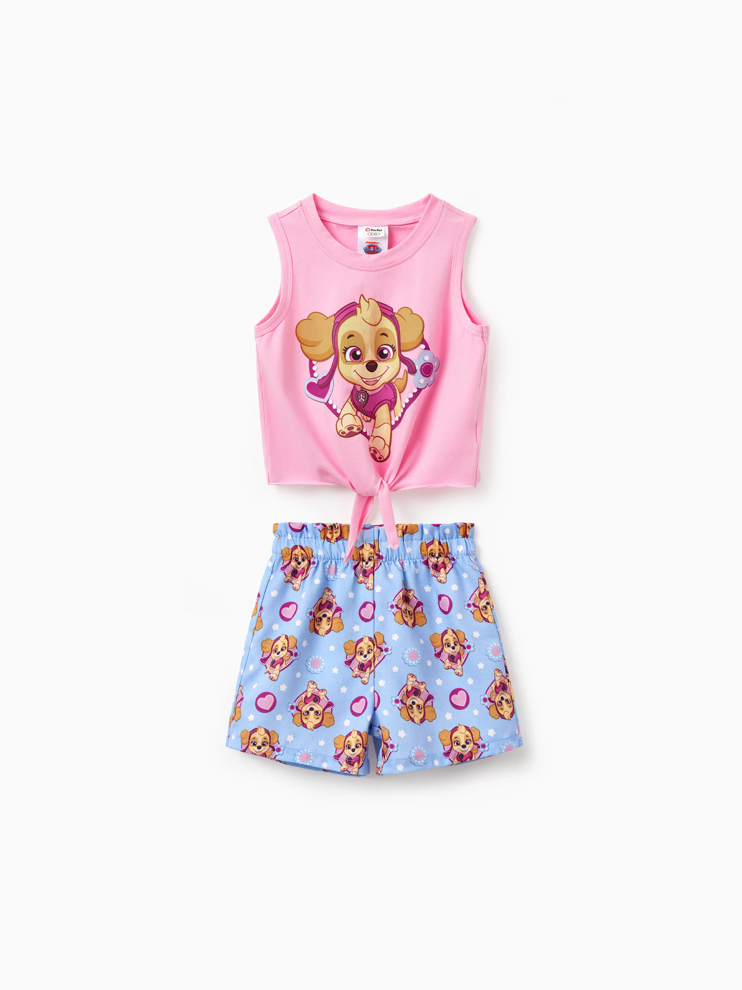 PAW Patrol Toddler Girl 2pcs Skye Cotton Top and Shorts Set Pink
