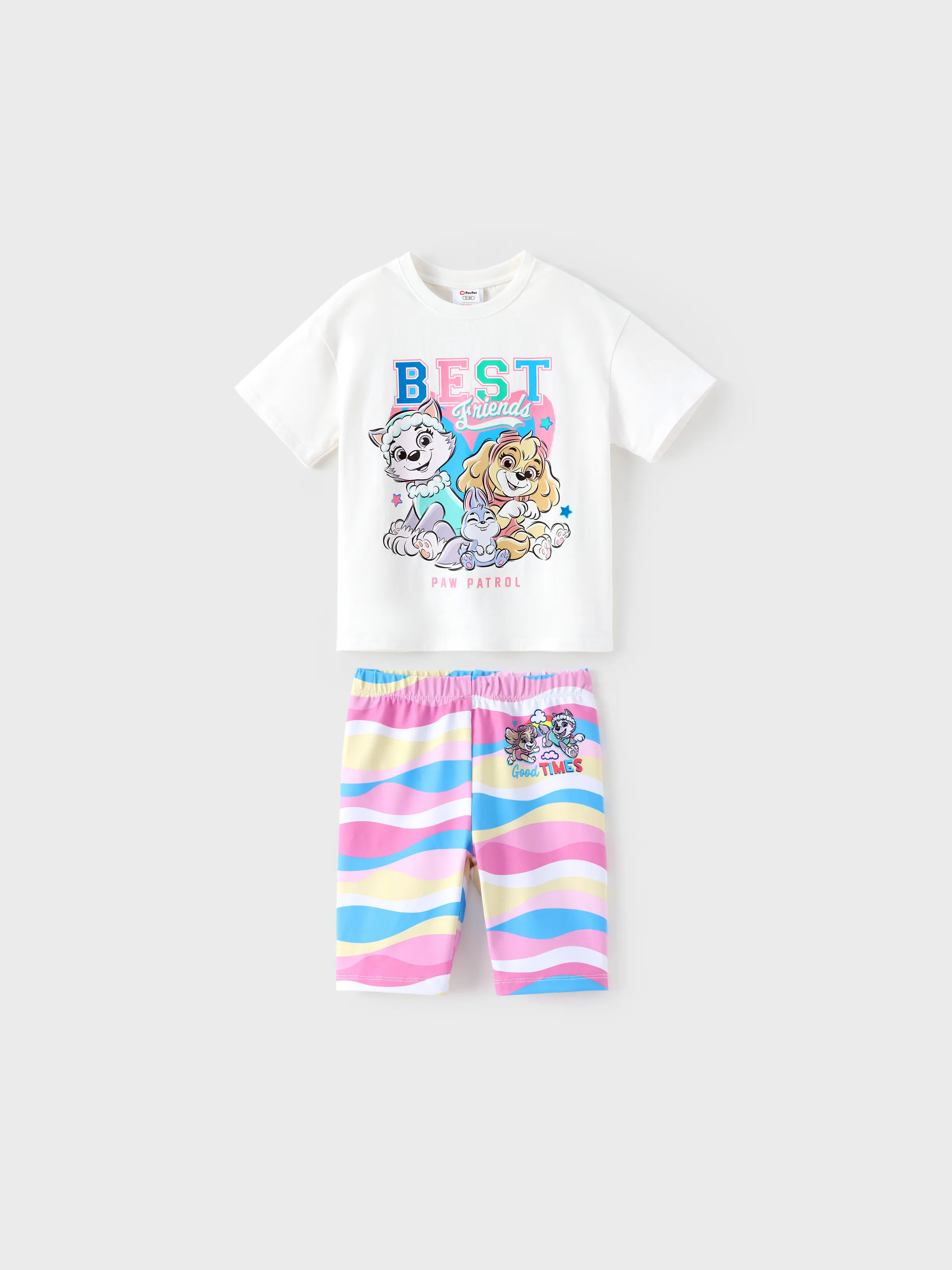 PAW Patrol Toddler Girl 2pcs Skye & Everest Cotton Top and Printed Leggings Set White