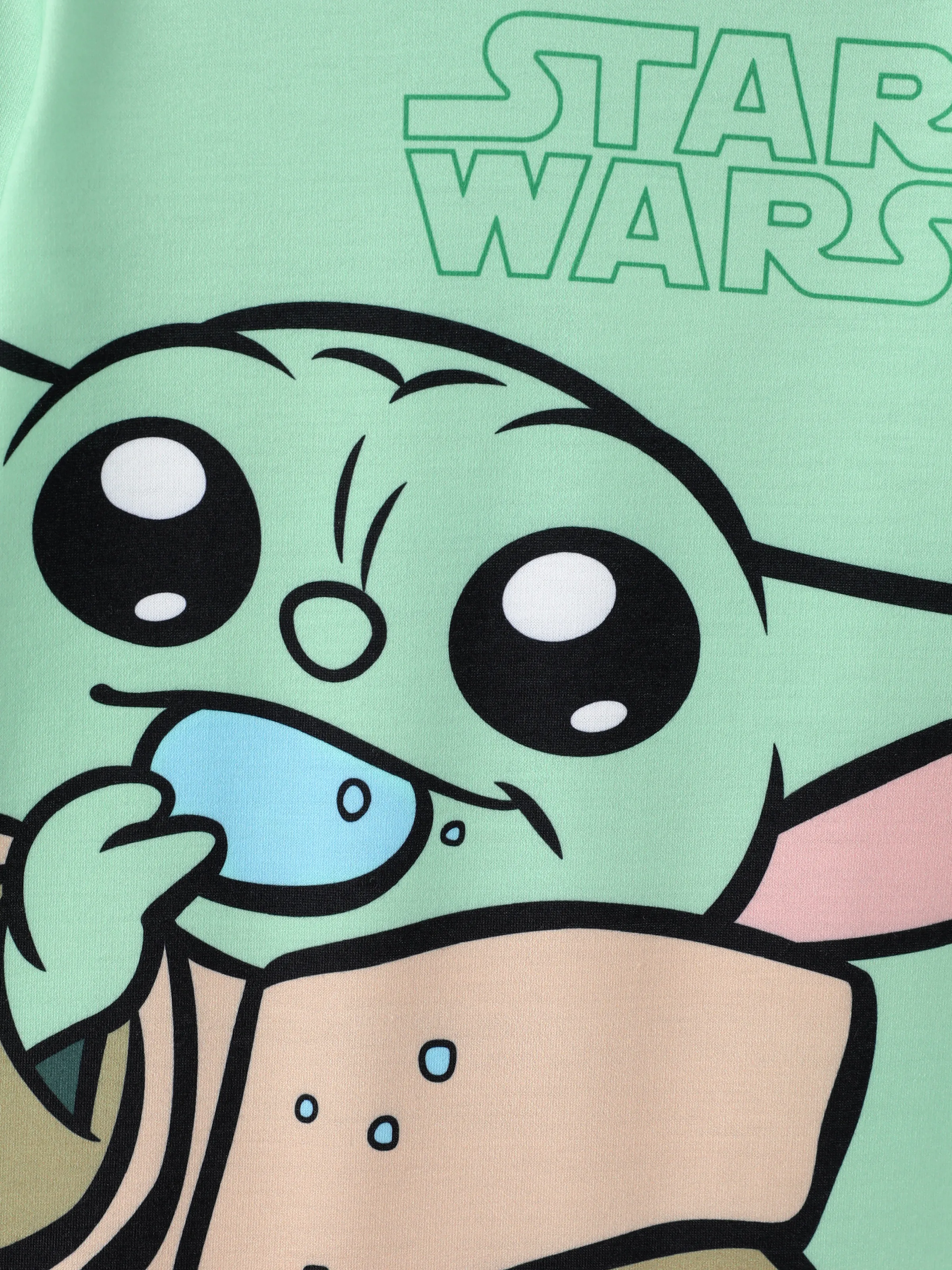 Star Wars Baby Boy Yoda Cotton Blend Hoodie Jumpsuit Light Green - Image 2