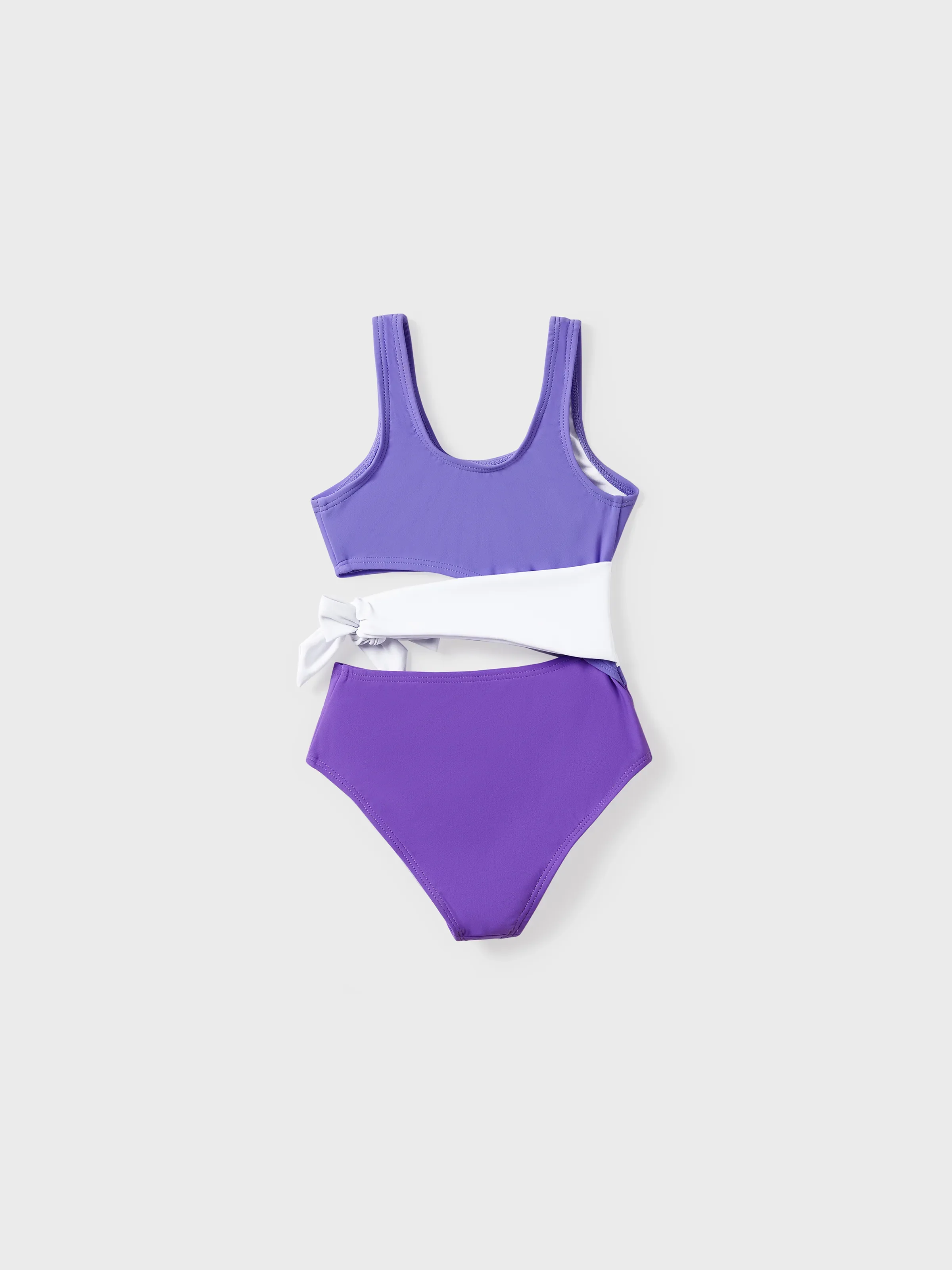 Toddler Girl Color-block Side Knot One-Piece Swimsuit (Quick-Dry) ColorBlock - Image 3